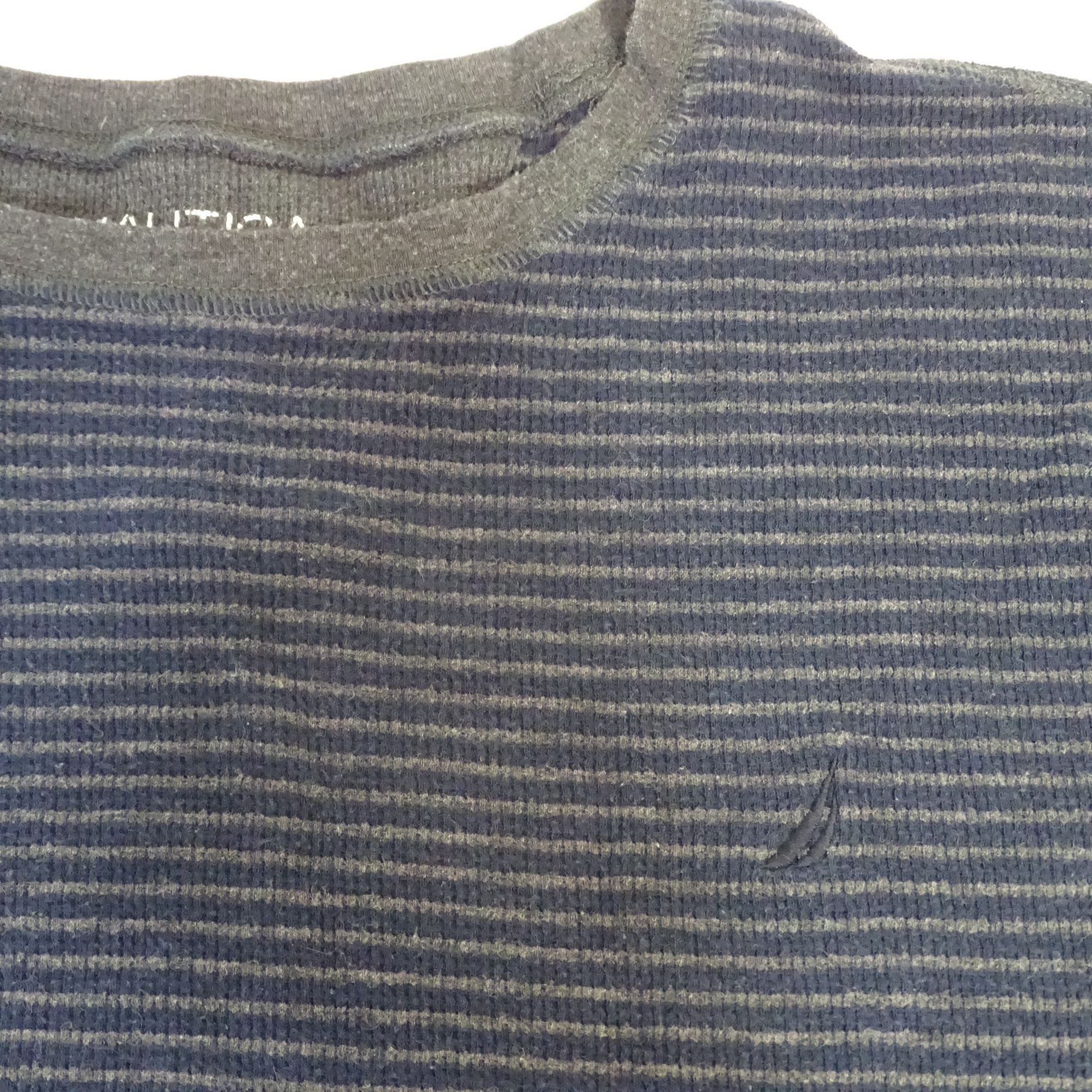 Nautica Nautica Sleepwear Men Ribbed Striped Blue Gray Shirt Size XL Size US XL / EU 56 / 4 - 3 Thumbnail