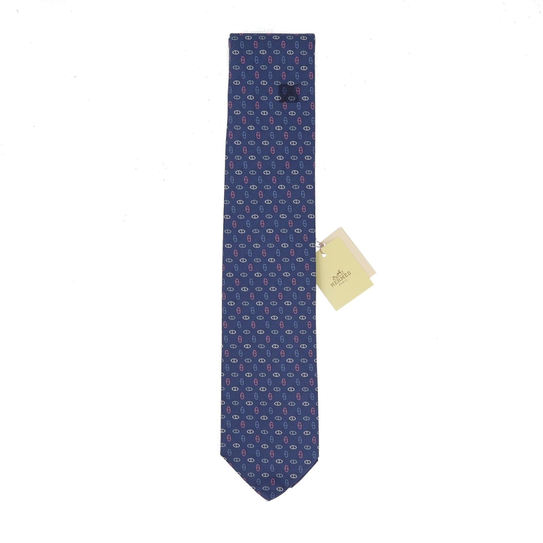 image of Hermes Tie In Multicolor Silk in Black, Men's