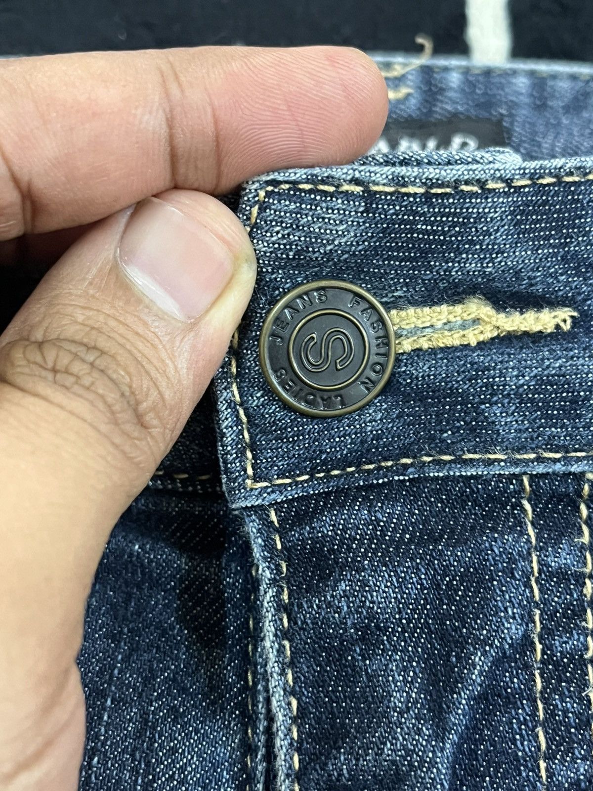 Who Decides War Vintage Schwrzwarld Flare Bell Bottom Denim Size US 31 - 8 Thumbnail