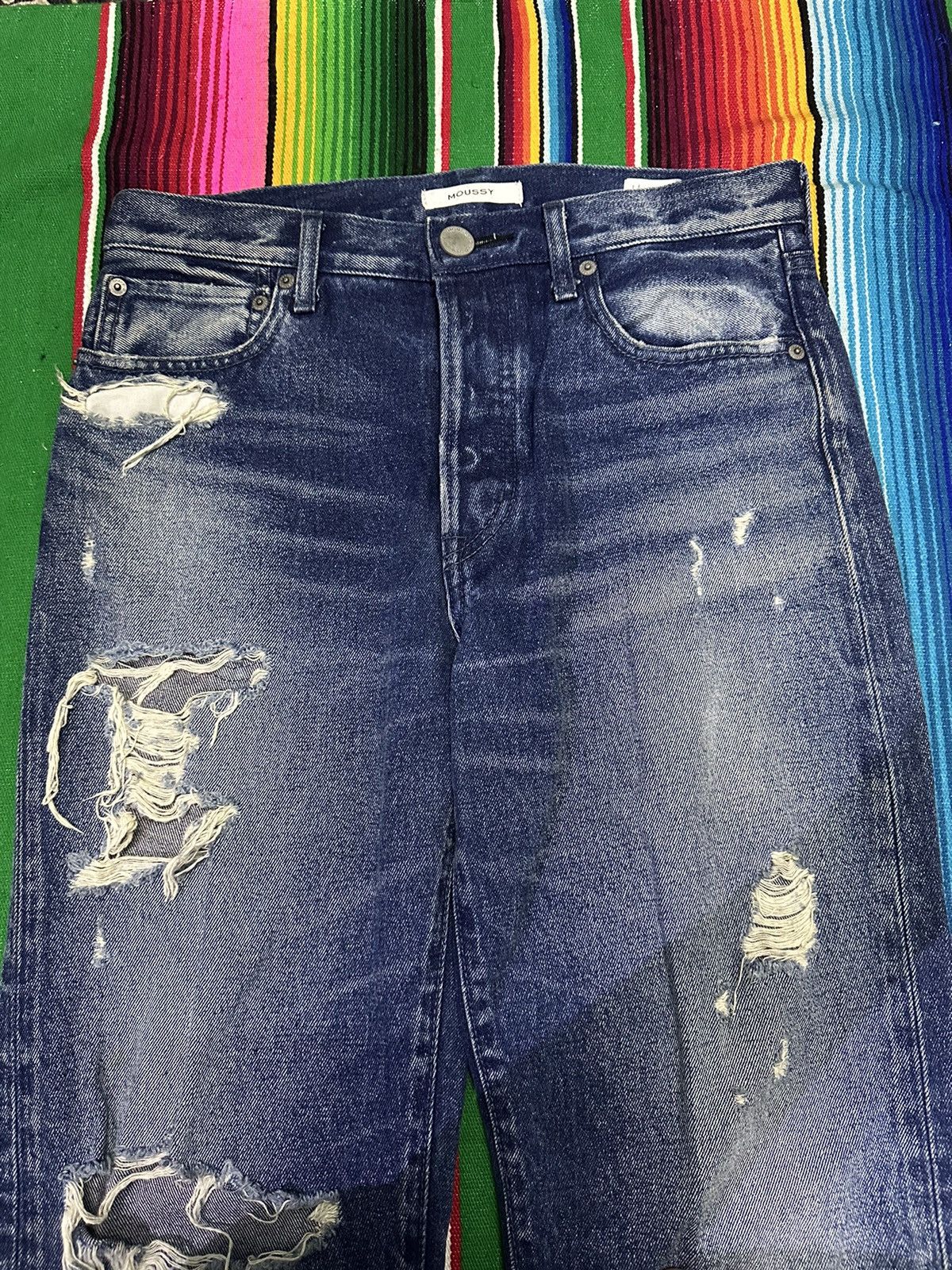MOUSSY 💥Distress Moussy Denim💥 Crazy Design Distress Denime💥 Size US 30 / EU 46 - 4 Thumbnail
