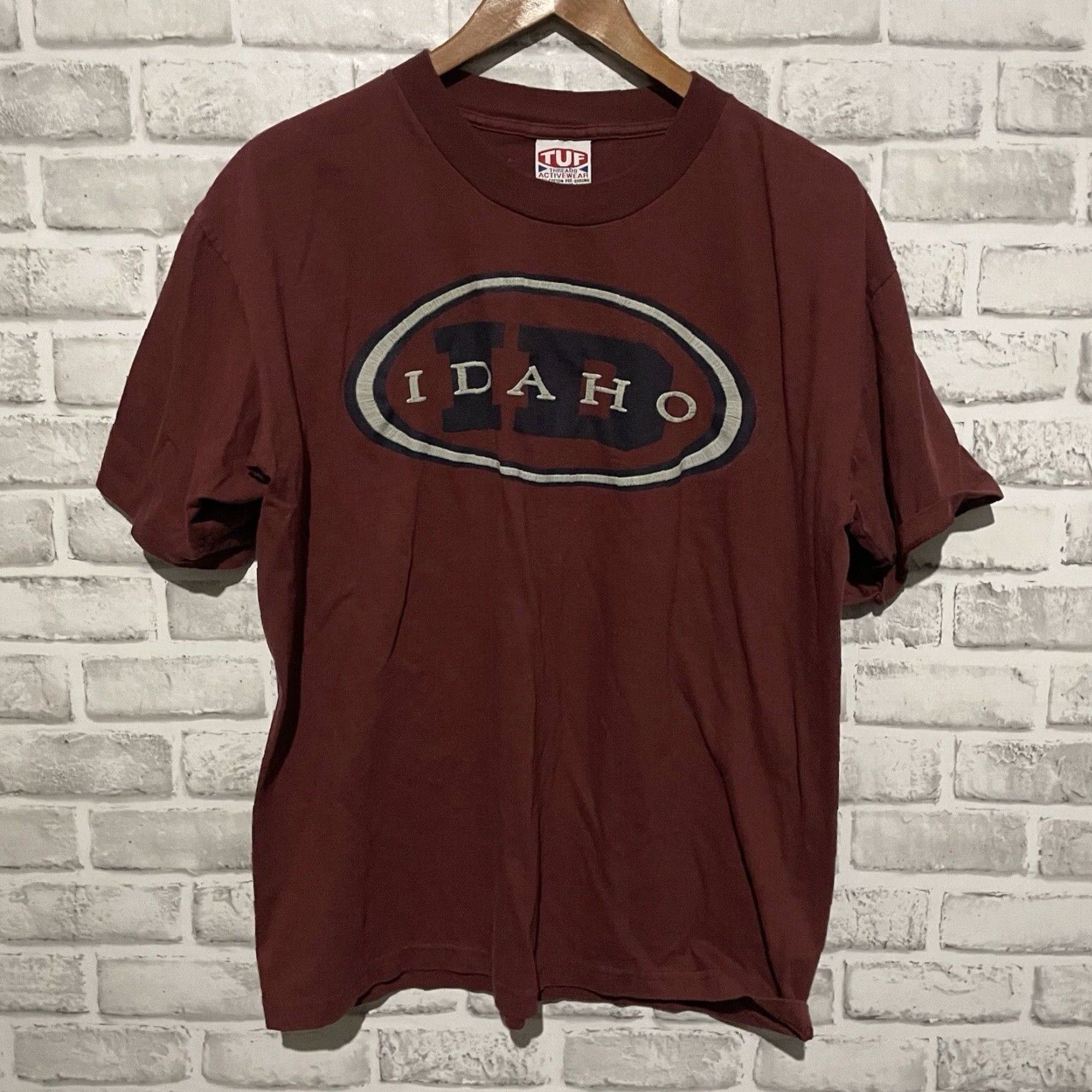 Vintage VINTAGE TUF Shirt Mens L Red USA Idaho Single Stitch Graphic Tee Size US L / EU 52-54 / 3 - 2 Thumbnail