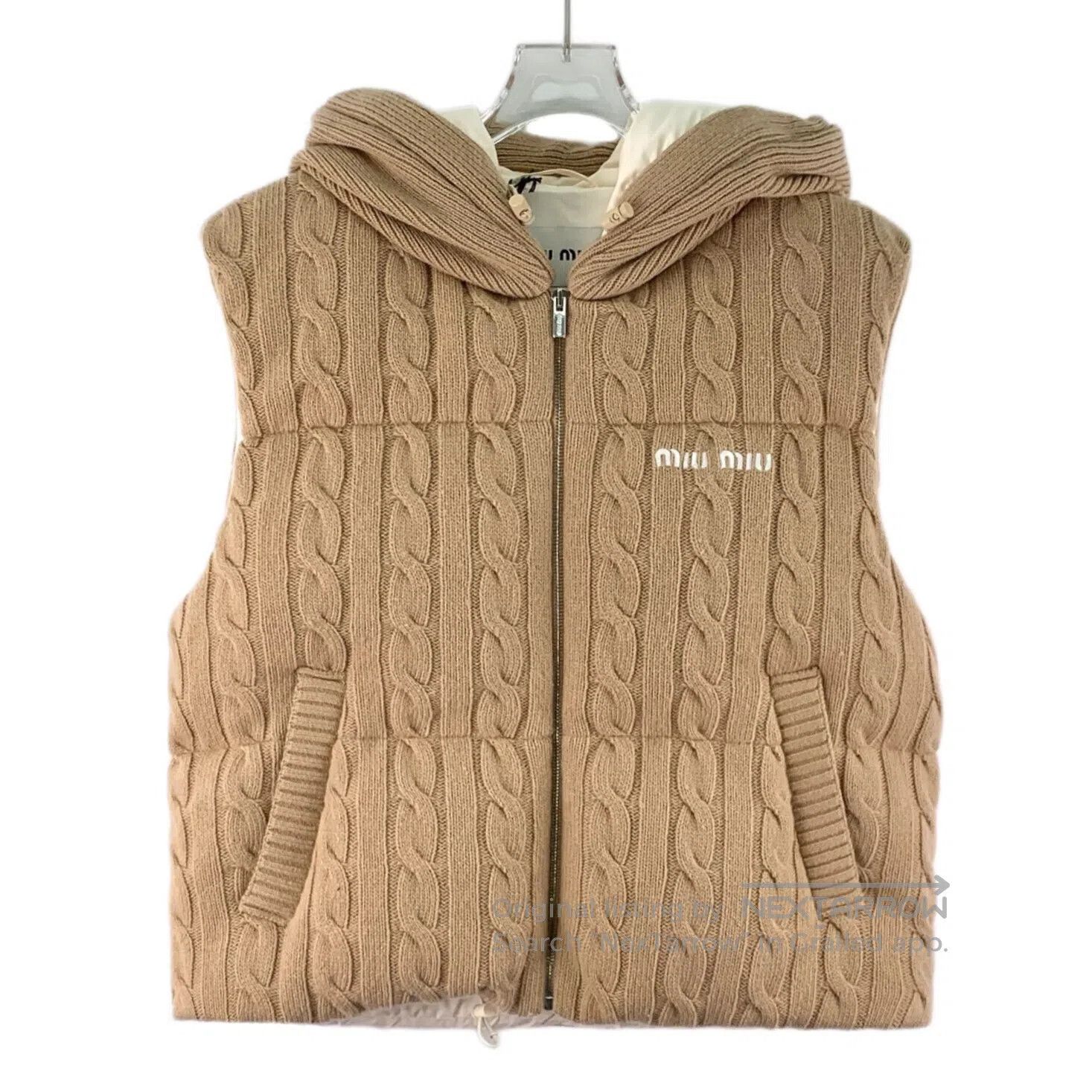 Miu Miu Miu Miu Brown Twisted Logo Letter Embroidered Wool Hooded Size XS / US 0-2 / IT 36-38 - 1 Thumbnail