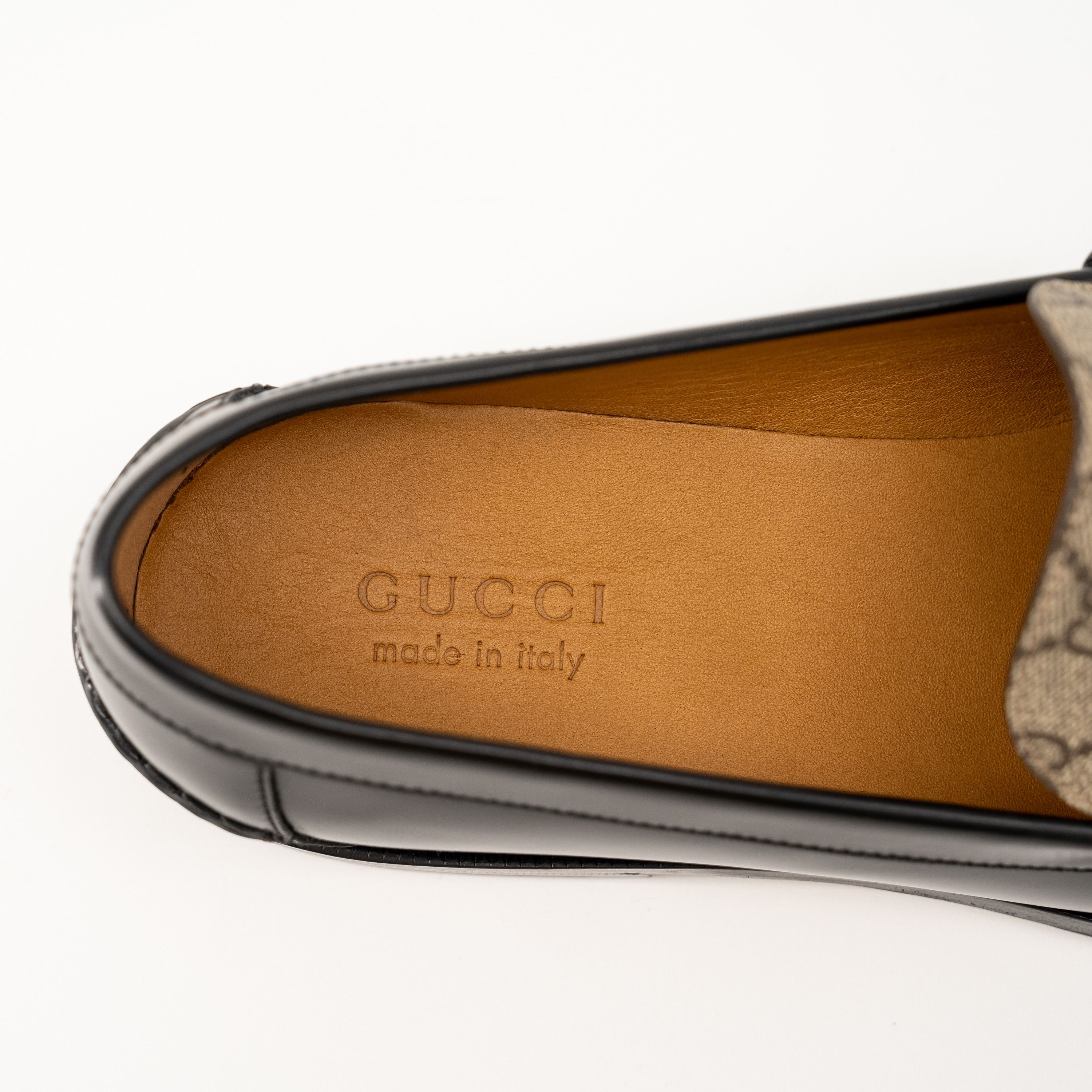 Gucci 13G 13.5 US Gucci Tassel GG Black Beige Loafers Leather Size US 13 / EU 46 - 7 Thumbnail