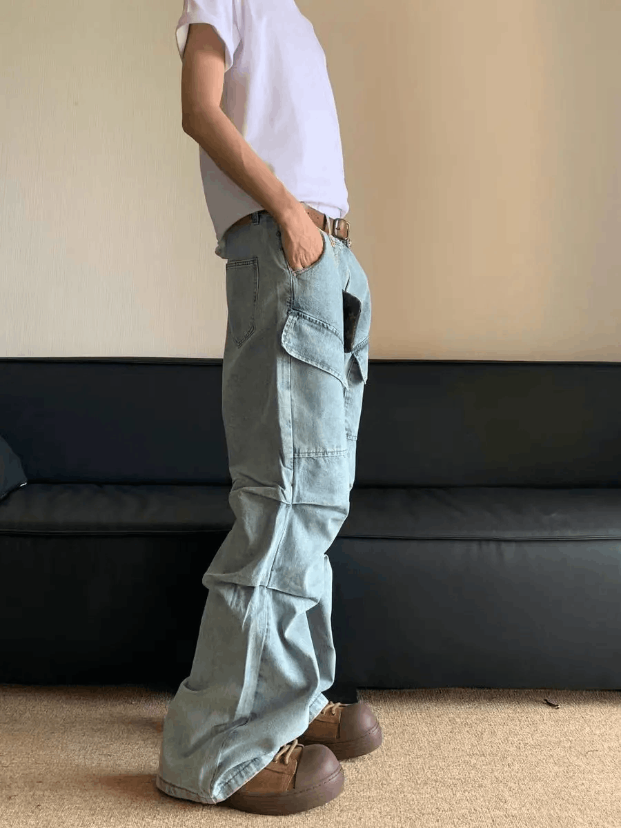 Japanese Brand × Jean Street skateboarding hip hop baggy jeans Size US 33 - 3 Thumbnail