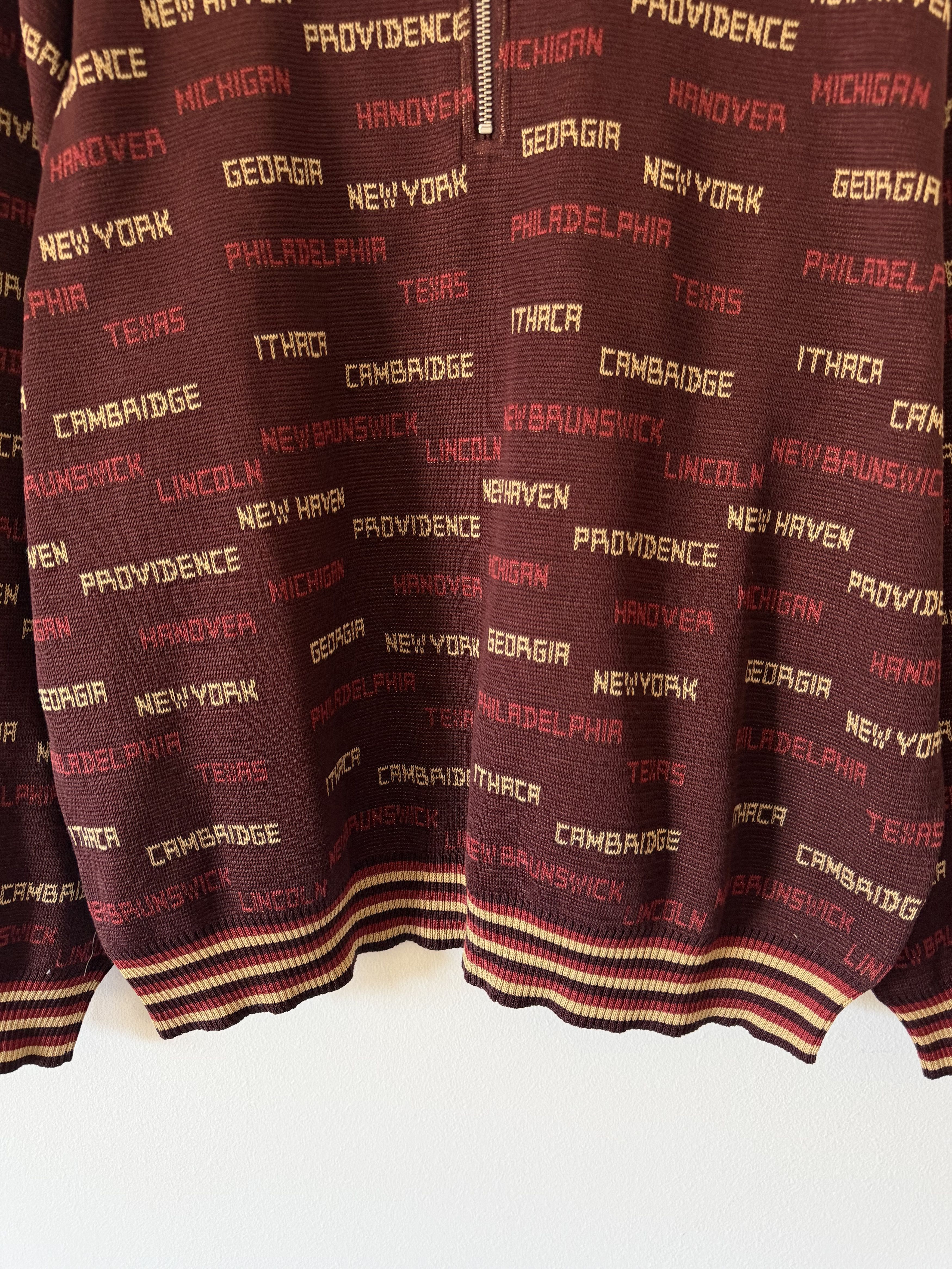 Bode Bode Gridiron Quarter Zip Sweater in Brown Size US L / EU 52-54 / 3 - 3 Thumbnail