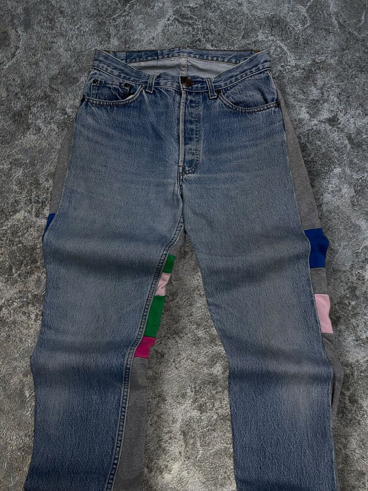 Japanese Brand Vintage Japan Designer 90’s H&+KB Denim Rebuild Sweatpant Size US 28 / EU 44 - 6 Thumbnail