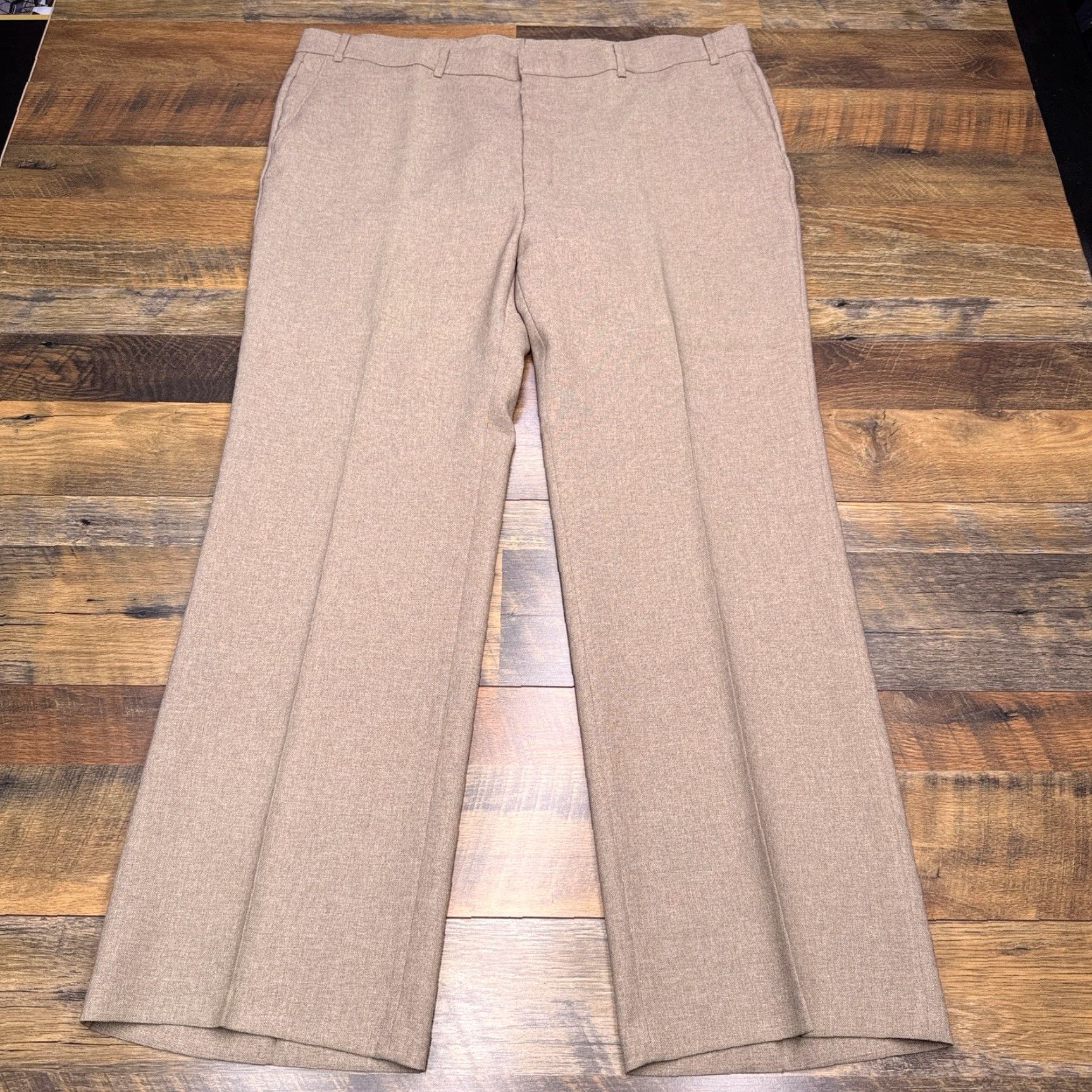 Levi's VINTAGE Levi's Action Slacks 42x32 Tan Comfort Waistband Flat Front 1970s Disco Casual Mens Size 42 - 2 Thumbnail