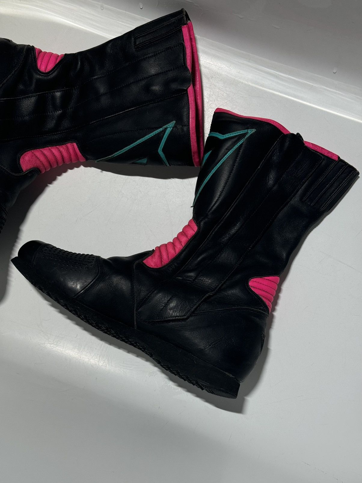 Dainese 90’s Dainese Vintage Black / Pink Motorcycle Boots leather Size US 10.5 / EU 43-44 - 12 Thumbnail