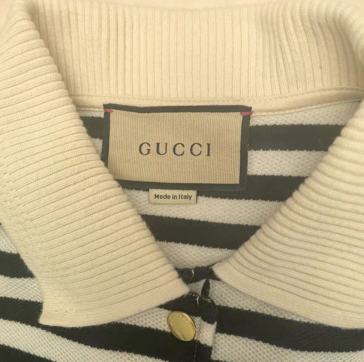 Gucci Gucci Black and white striped pocket logo short-sleeved Pol Size US M / EU 48-50 / 2 - 4 Thumbnail