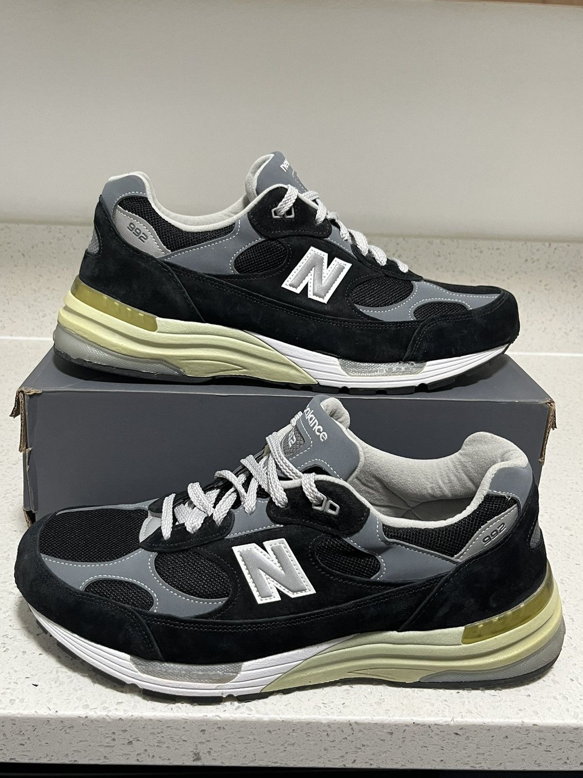 New Balance Size 12 2E - New Balance 992 Black / Grey Made In USA ...