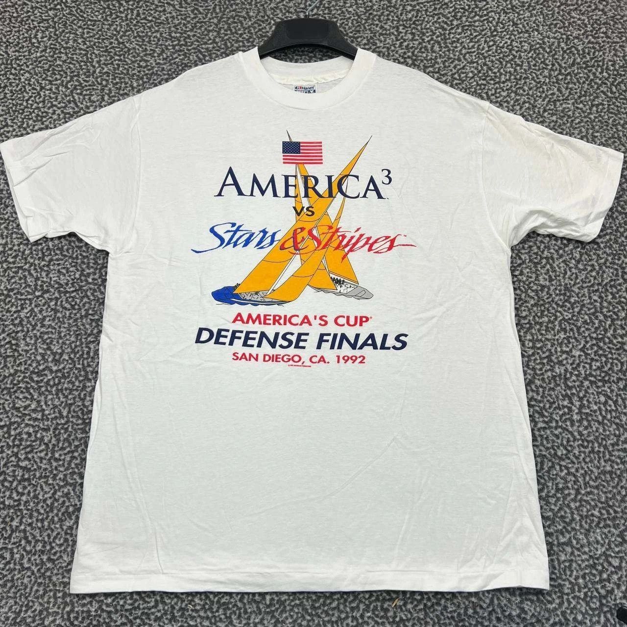 Hanes Vintage America's Cup Shirt Men XL White Beefy Deadstock Size US XL / EU 56 / 4 - 1 Thumbnail