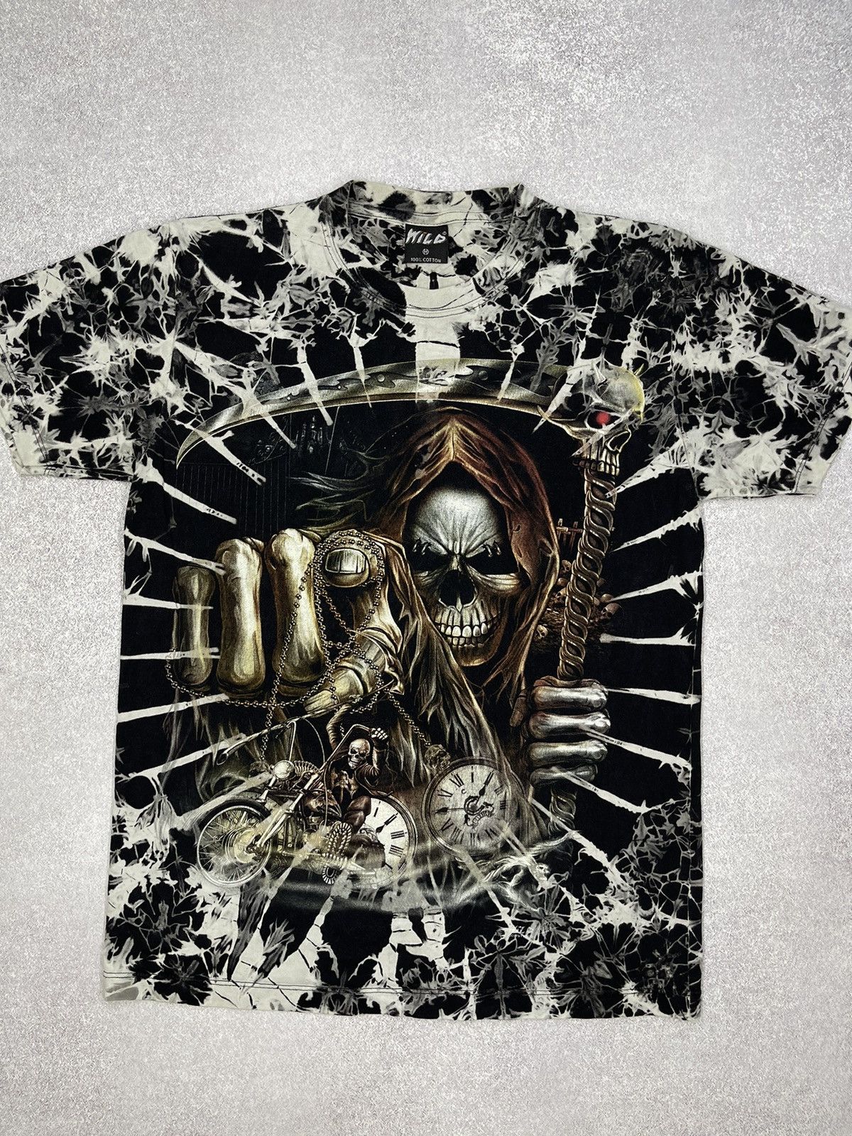 Vintage Vintage Wild Bike Riders Skull Full Print Y2K Size US M / EU 48-50 / 2 - 1 Thumbnail