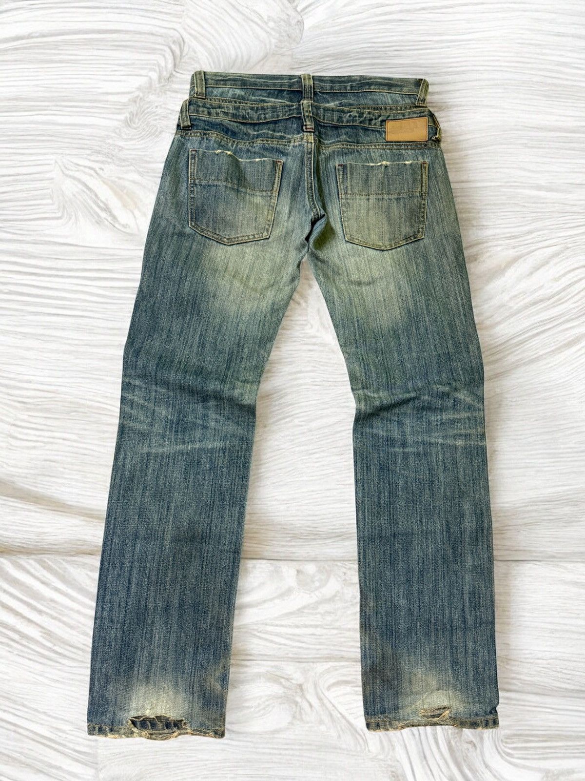Hysteric Glamour × Japanese Brand LUCKY STORE DOUBLE WAIST JUNYAWATANBE STYLE DISTRESSED DENIM Size US 30 / EU 46 - 2 Thumbnail