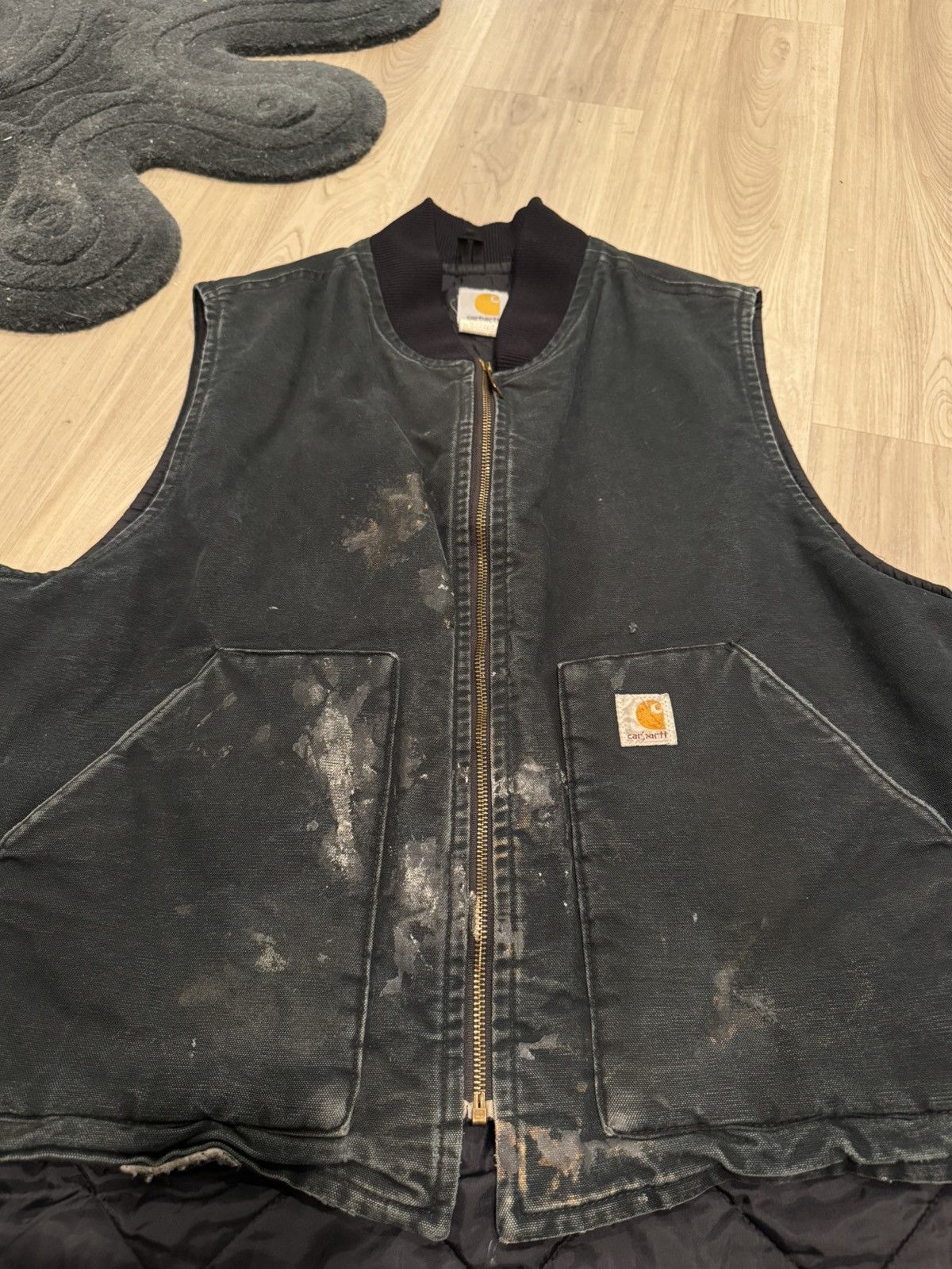 Carhartt Vintage Carhartt Distressed Detroit Vest Quilted Thrashed XL Size US XL / EU 56 / 4 - 2 Thumbnail
