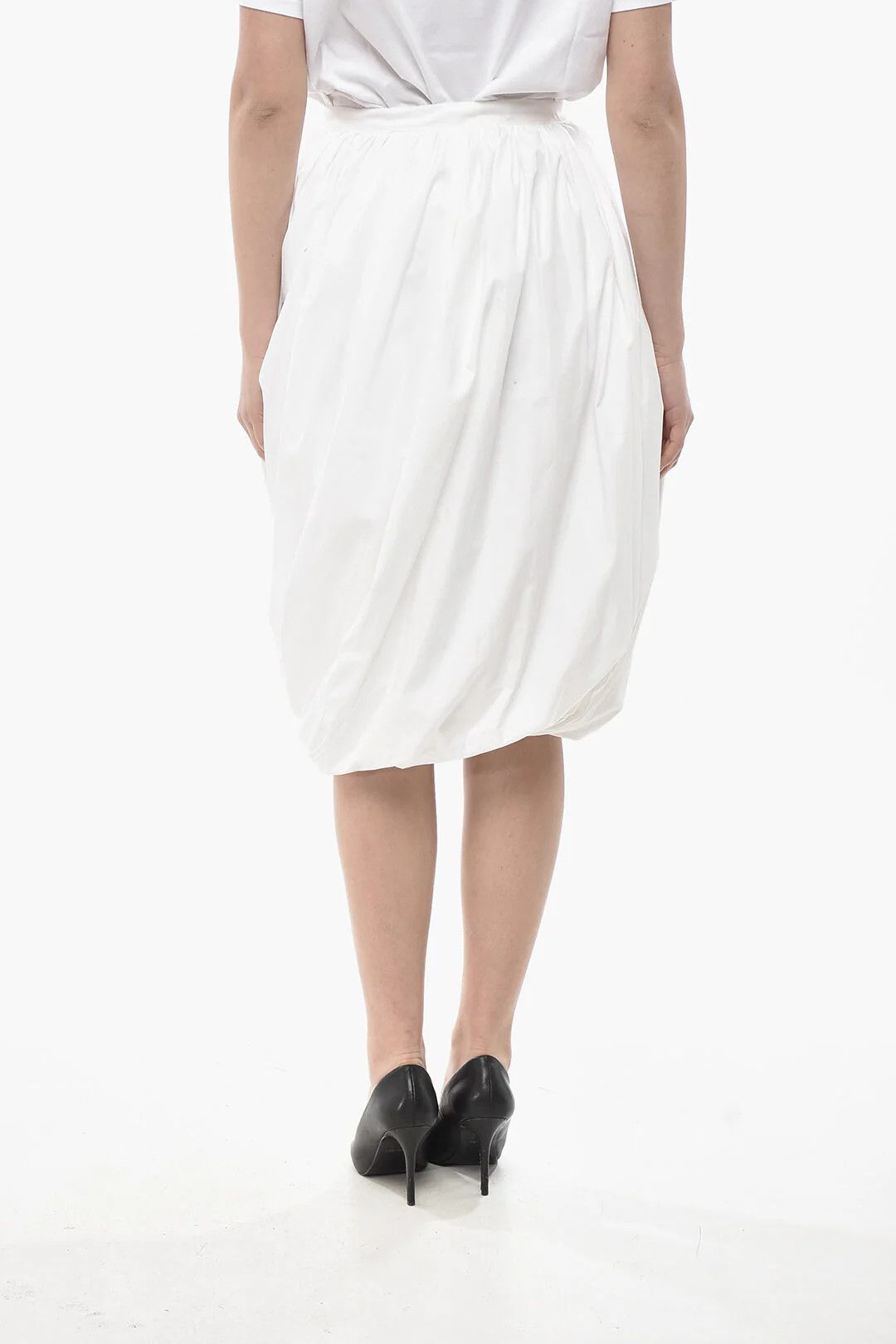 Marni og1mm0326 Cotton Midi Skirt in White Size 27" / US 4 / IT 40 - 2 Thumbnail