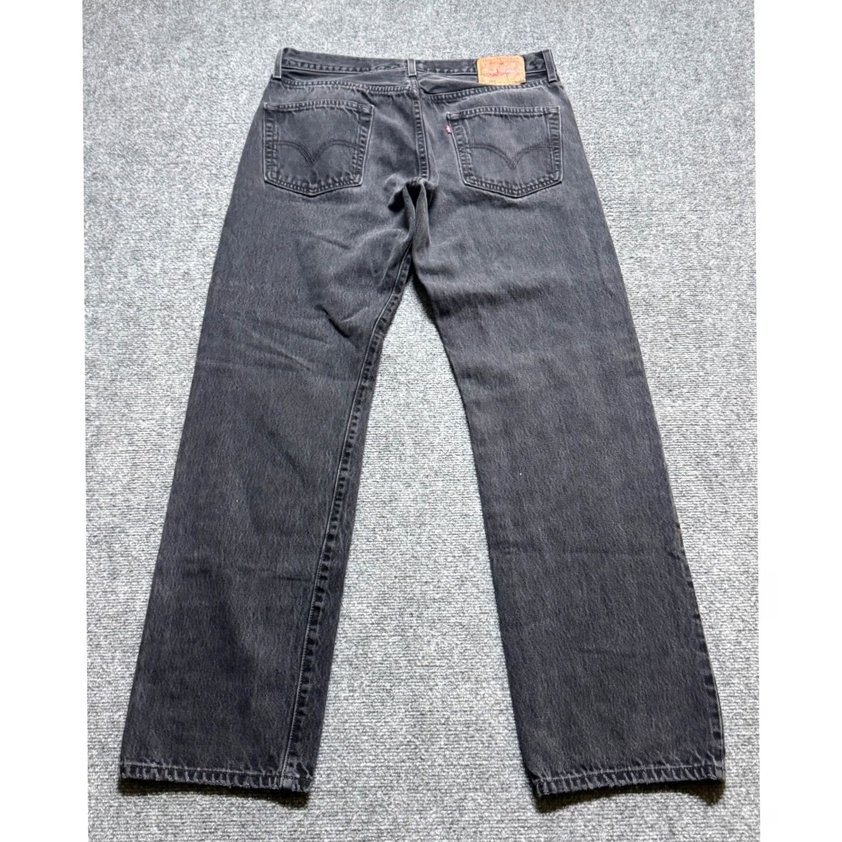 Levi's VINTAGE Levi's 501 Jeans Straight Black Men 36x34 Distressed Button Fly Paper Tag - 90s Style Mens Size US 36 / EU 52 - 4 Thumbnail