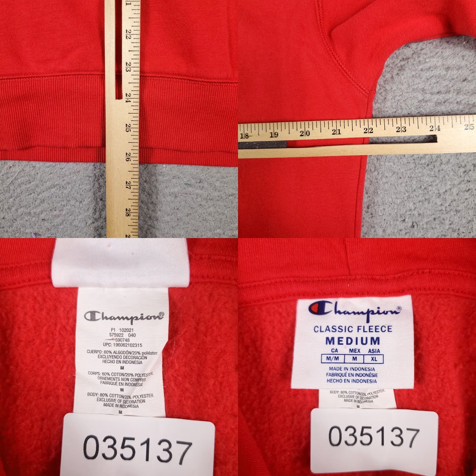 Champion Champion Hoodie Mens Medium Red Casual Pullover Sweatshirt Fleece Size US M / EU 48-50 / 2 - 8 Thumbnail