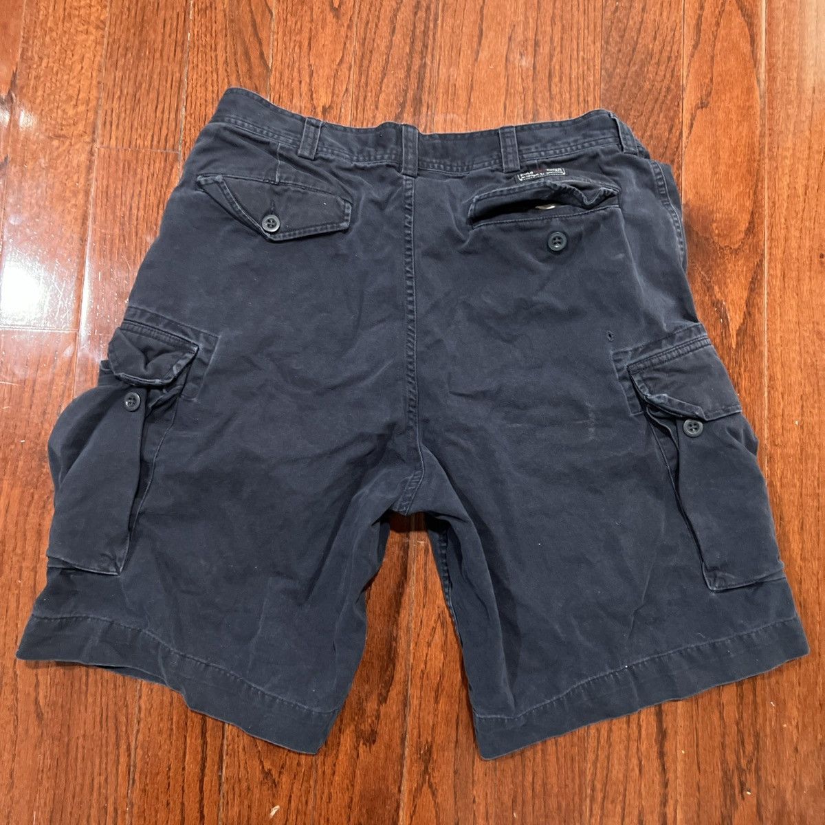 Polo Ralph Lauren VTG Polo Ralph Lauren Baggy Y2K Navy Military Cargo Shorts Size US 35 - 3 Thumbnail