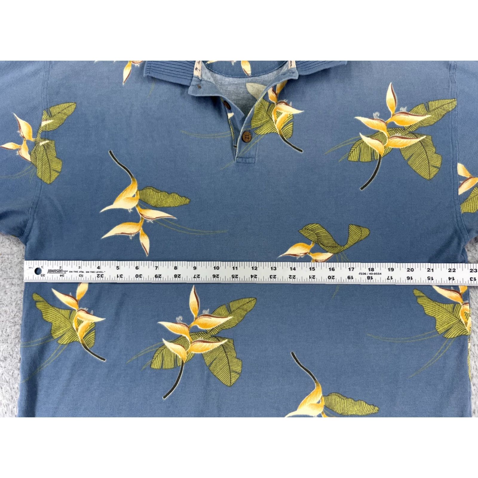 Tommy Bahama Tommy Bahama Polo Shirt Mens Large Blue Floral 100% Cotton Silk Blend Knit Regular Short Sleeve Upscale Casual Polo Mens L Blue Floral Modern Sports Size US L / EU 52-54 / 3 - 7 Thumbnail