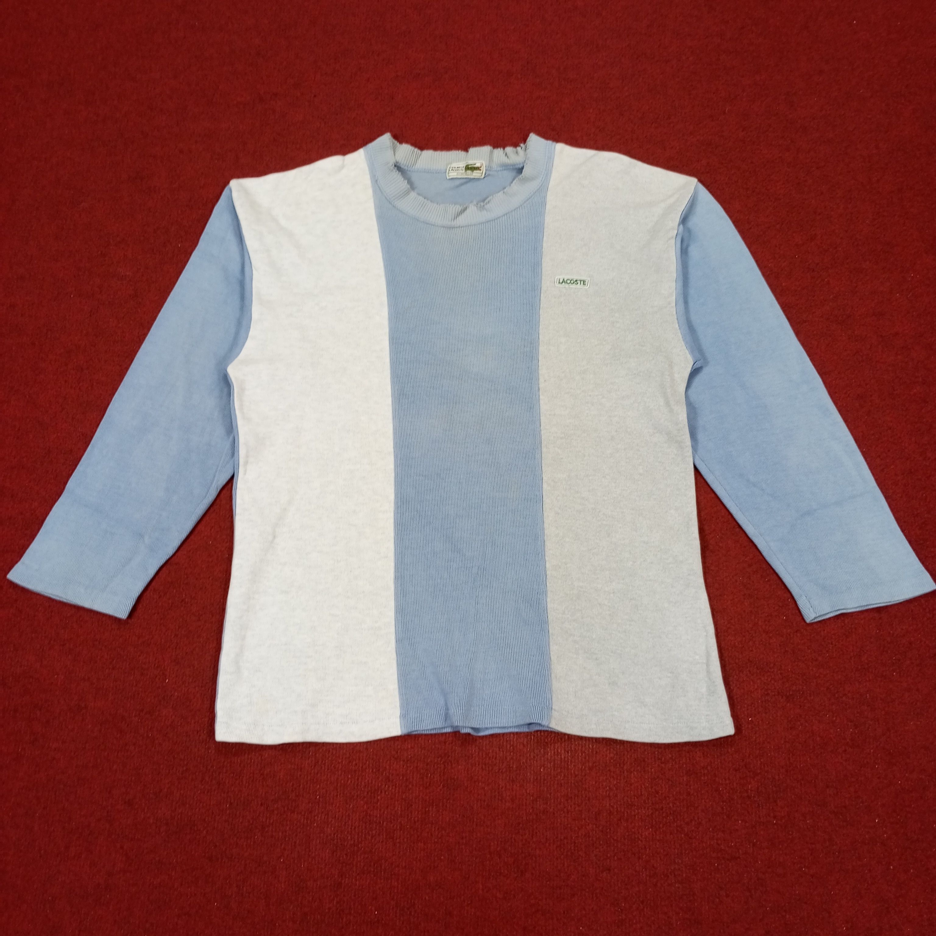 Lacoste × Vintage Lacoste Small Spellout Vintage Distressed Sweatshirt Size US S / EU 44-46 / 1 - 1 Thumbnail