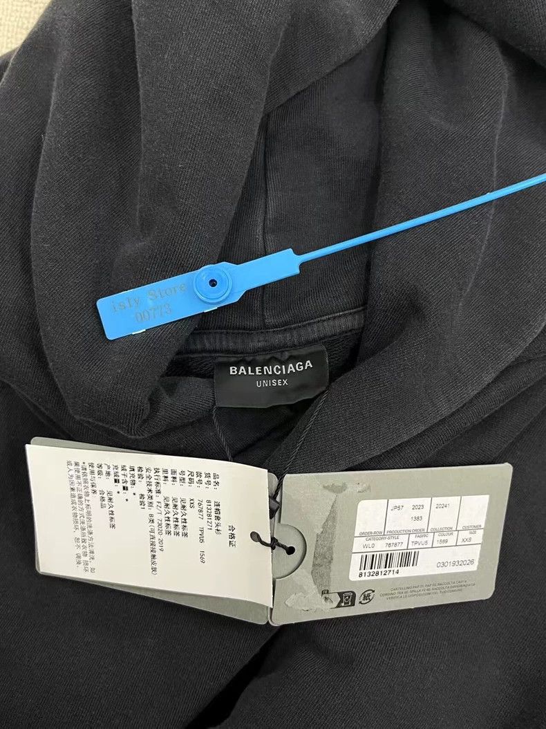 Balenciaga Balenciaga Monogrammed printed casual hooded pullover long Size US XXS / EU 40 - 4 Thumbnail