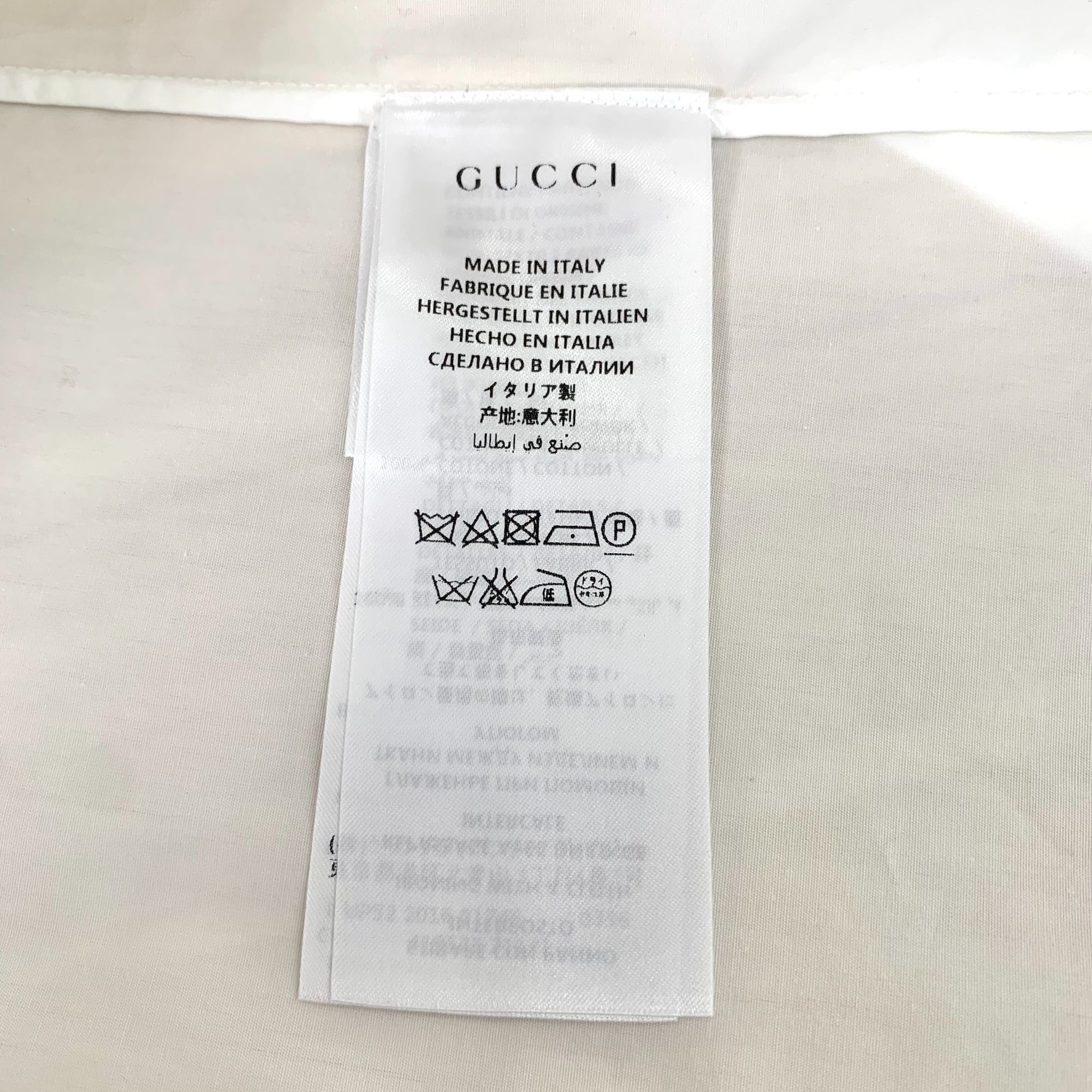 Gucci Gucci White Jungle Tiger Print Cotton Long Sleeve Shirt (Siz Size ONE SIZE - 4 Thumbnail