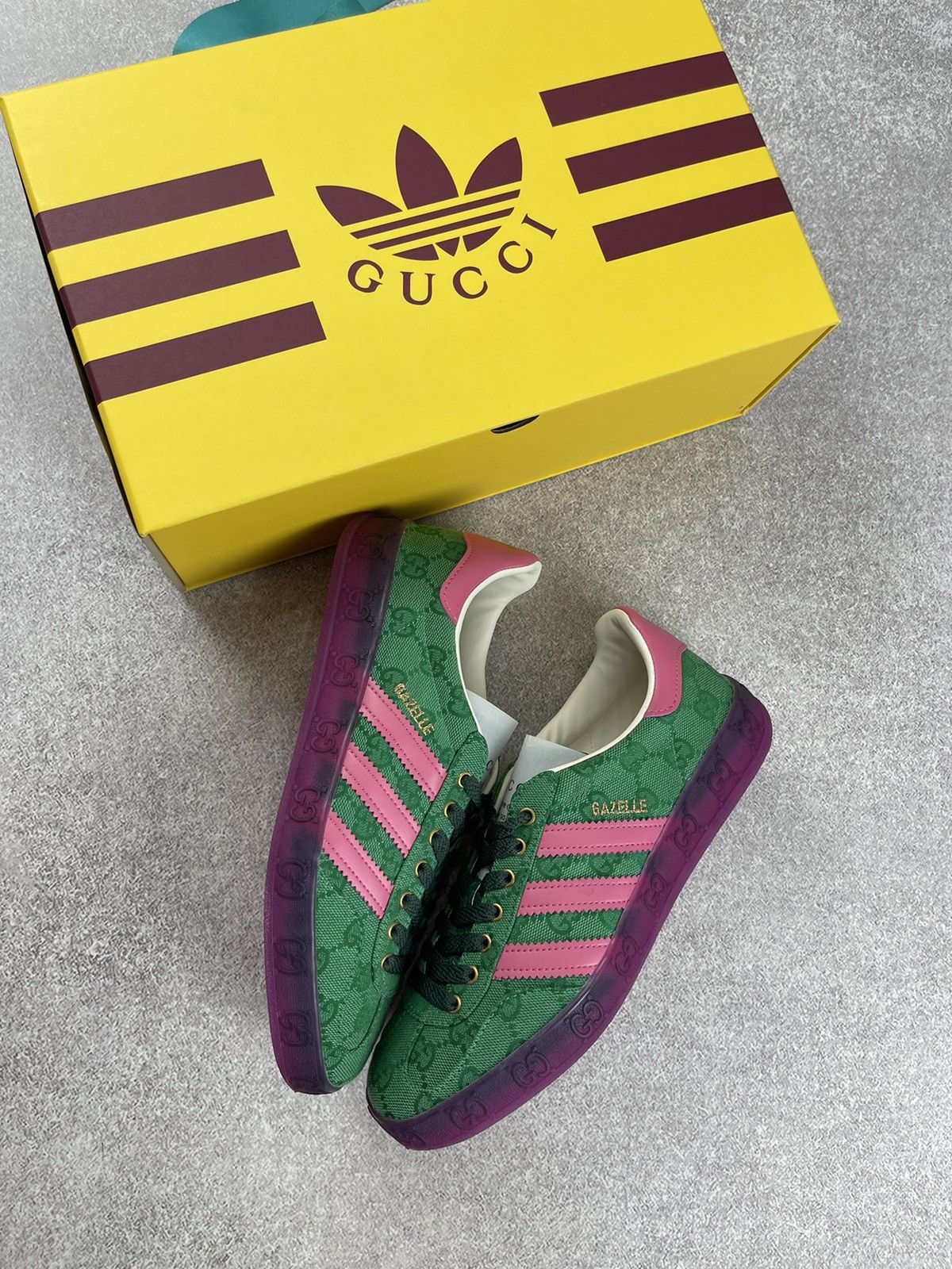 Gucci Adidas x Gucci Gazelle Green GG Monogram Sneakers Size 38 Size US 6.5 / IT 36.5 - 13 Thumbnail