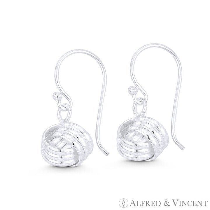 Other Love Knot Charm 3-Line Stud Earrings in .925 Sterling Silver Size ONE SIZE - 1 Preview