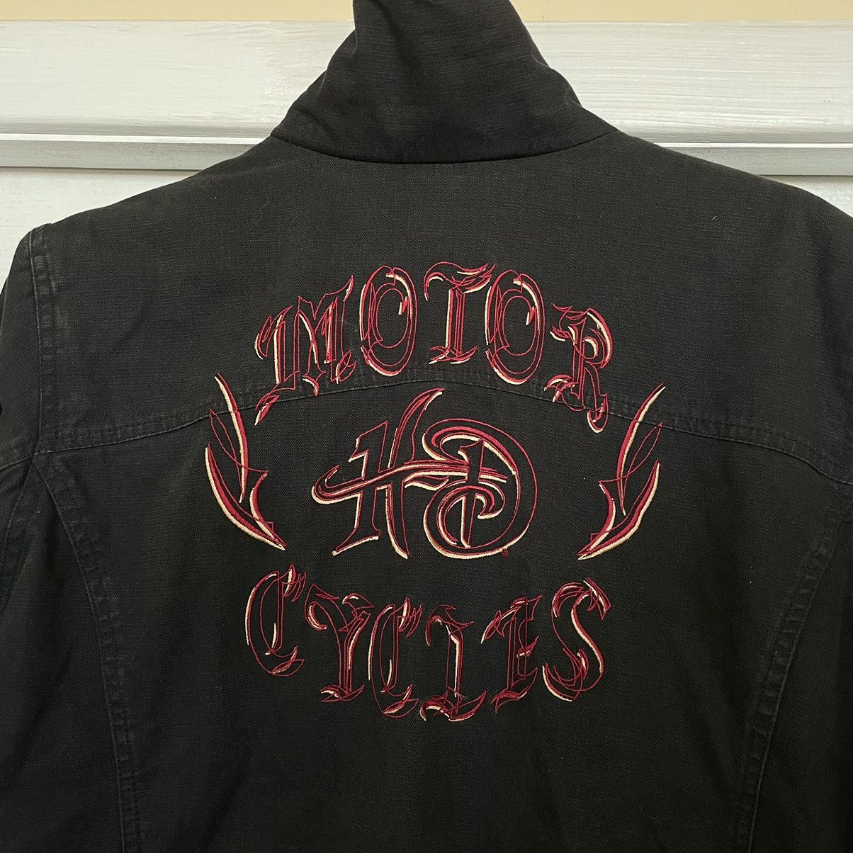 Harley Davidson × Vintage Women Harley Davidson Vintage bomber Jacket fire moto cycle Size XL / US 12-14 / IT 48-50 - 3 Thumbnail