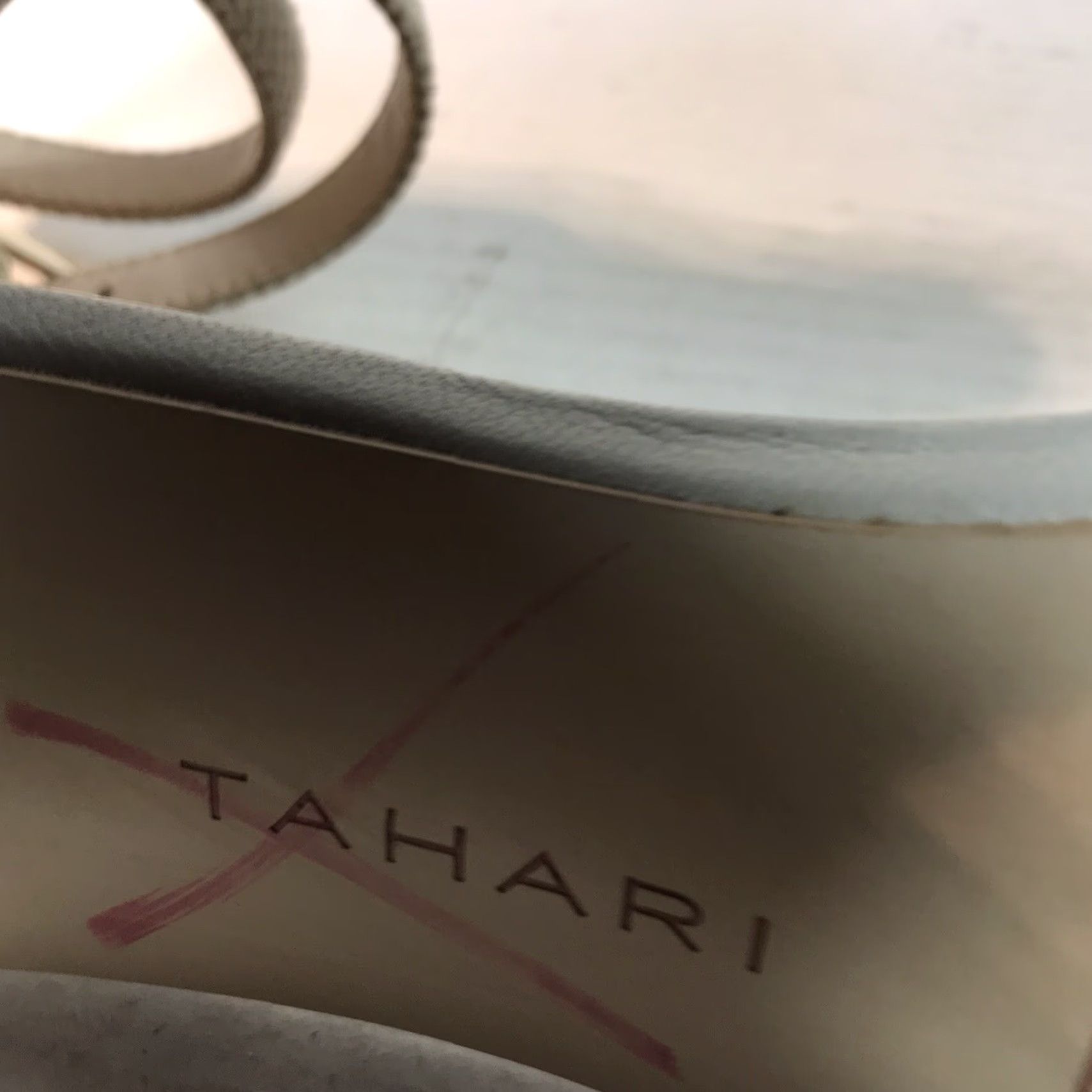 Vintage VINTAGE Tahari Dinara Women’s Block Heel Slingbacks Shoes Size 9M Beige/Stone High Heel 3in Formal Casual Size US 9 / IT 39 - 7 Thumbnail