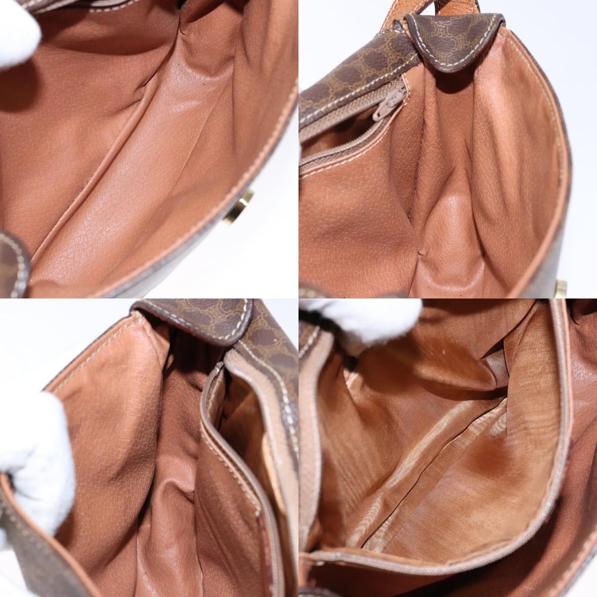 Celine CELINE Macadam Canvas Shoulder Bag Pvc Leather Brown Gold Size ONE SIZE - 12 Thumbnail