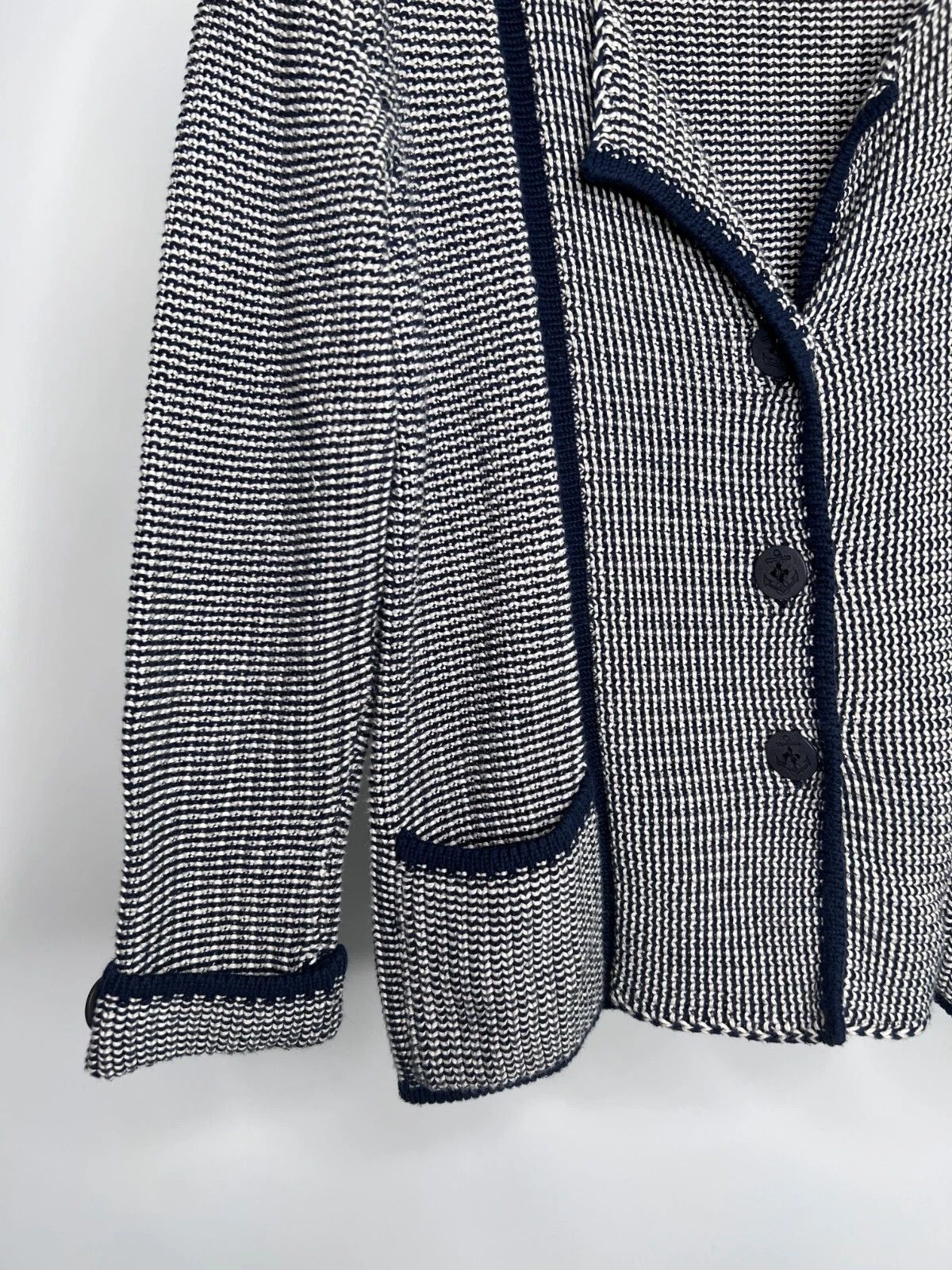 Weekend Max Mara MAX MARA Weekend Knit Blazer Jacket Blue White Striped Size M / US 6-8 / IT 42-44 - 4 Thumbnail