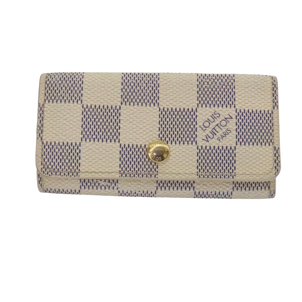 Louis Vuitton Louis Vuitton Louis Vuitton Multicles 4 Damier Azur Key Case Canvas Key case N60386 DUTY FREE for USA Size ONE SIZE - 1 Thumbnail