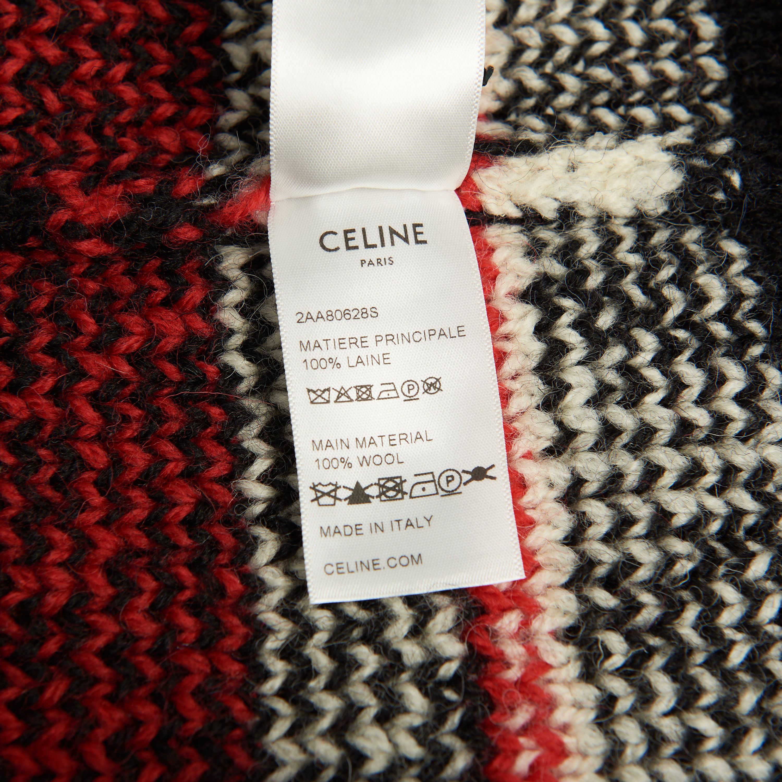 Celine Boxy Crew Neck Sweater In Snowflake Jacquard Wool Size US M / EU 48-50 / 2 - 10 Thumbnail