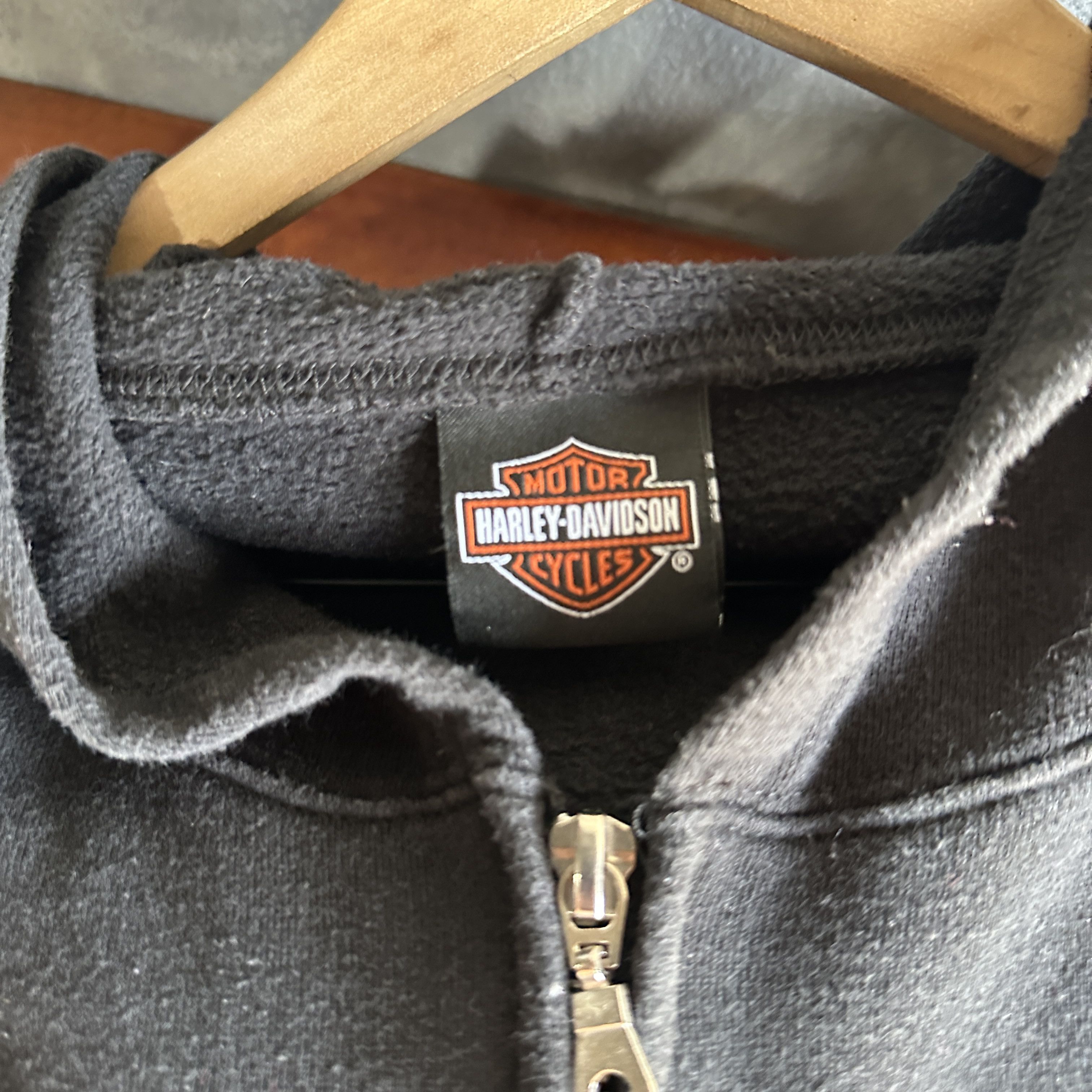 Harley Davidson Vtg Harley Davidson Zip Up Hoodie Mens Sleeve Hits Spell Out Size US L / EU 52-54 / 3 - 6 Thumbnail