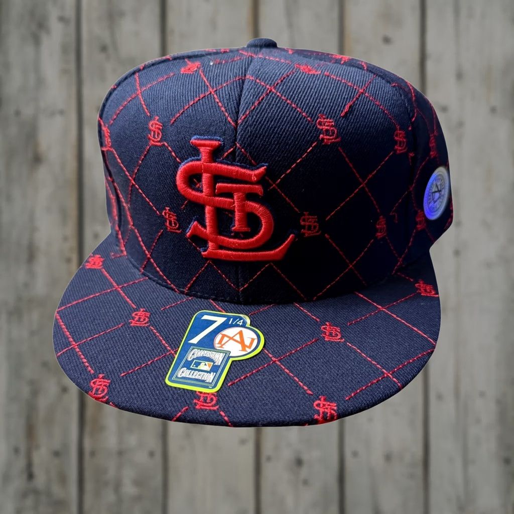 American Needle St Louis Cardinals Hat Mens 7 1/4 Navy Quilted Fitted MLB American Needle AOP Size ONE SIZE - 1 Thumbnail