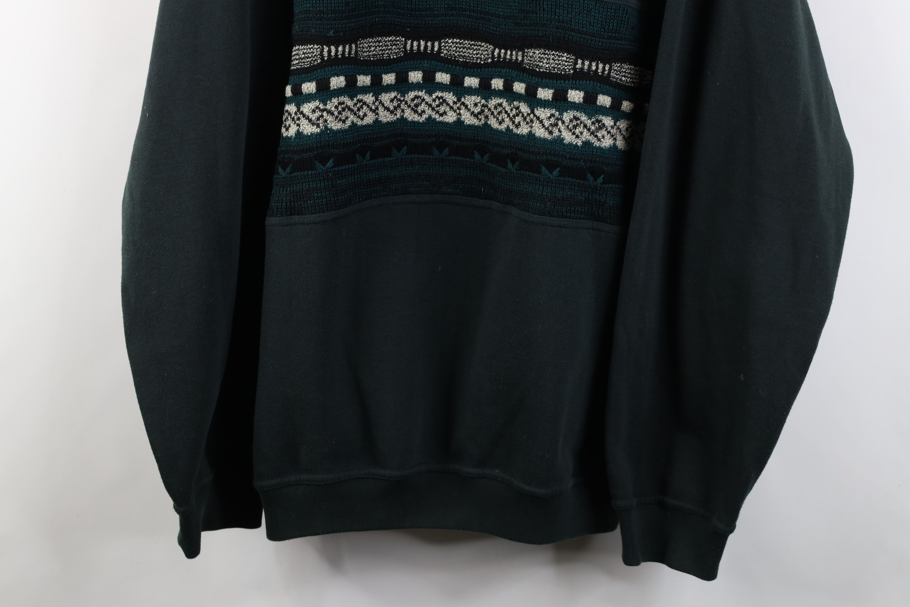 Vintage Vintage 90s Streetwear Collared Pullover Sweatshirt Green Size US XL / EU 56 / 4 - 3 Thumbnail