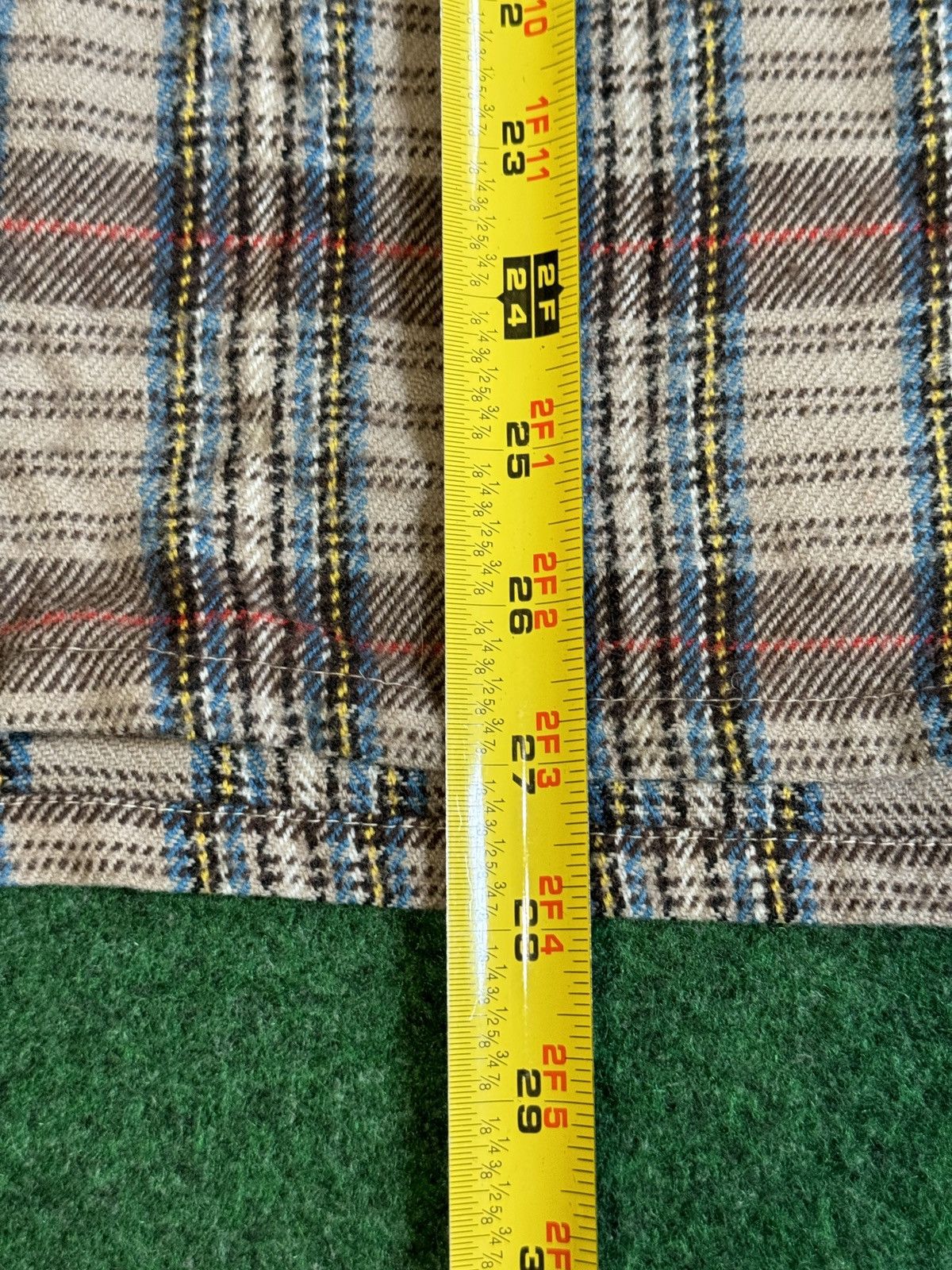Fruit Of The Loom × Vintage Vintage 70s 80s Fruit Of The Loom Beige Plaid Flannel Size US L / EU 52-54 / 3 - 7 Thumbnail