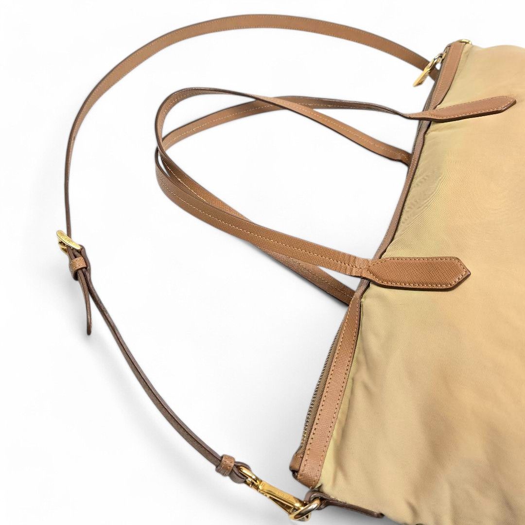 Prada Prada - Saffiano Brown Leather Handbag Gold Hardware Size ONE SIZE - 6 Thumbnail