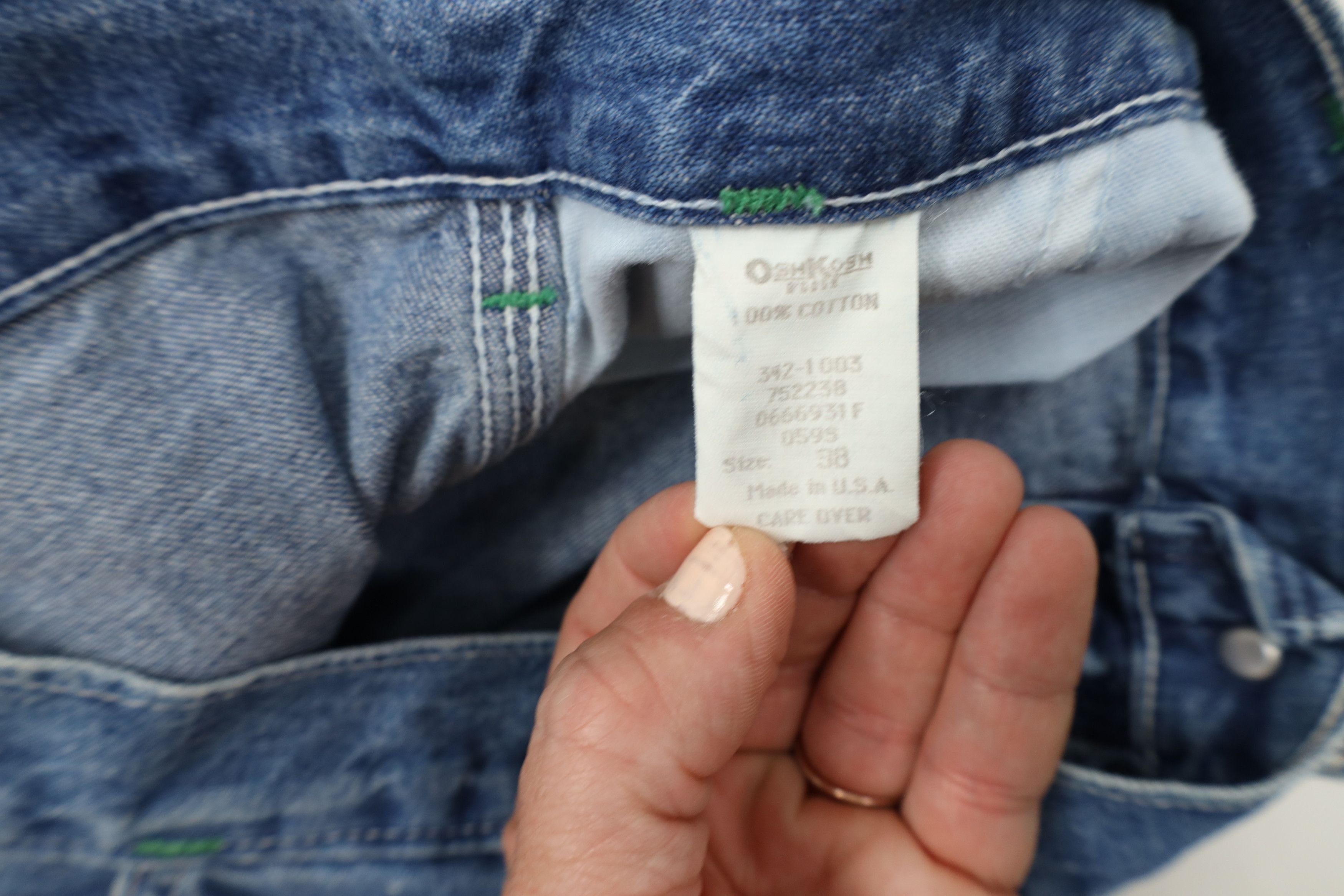 Vintage Vintage 90s OshKosh B'Gosh Fit Dungaree Denim Shorts USA Size US 38 / EU 54 - 9 Thumbnail