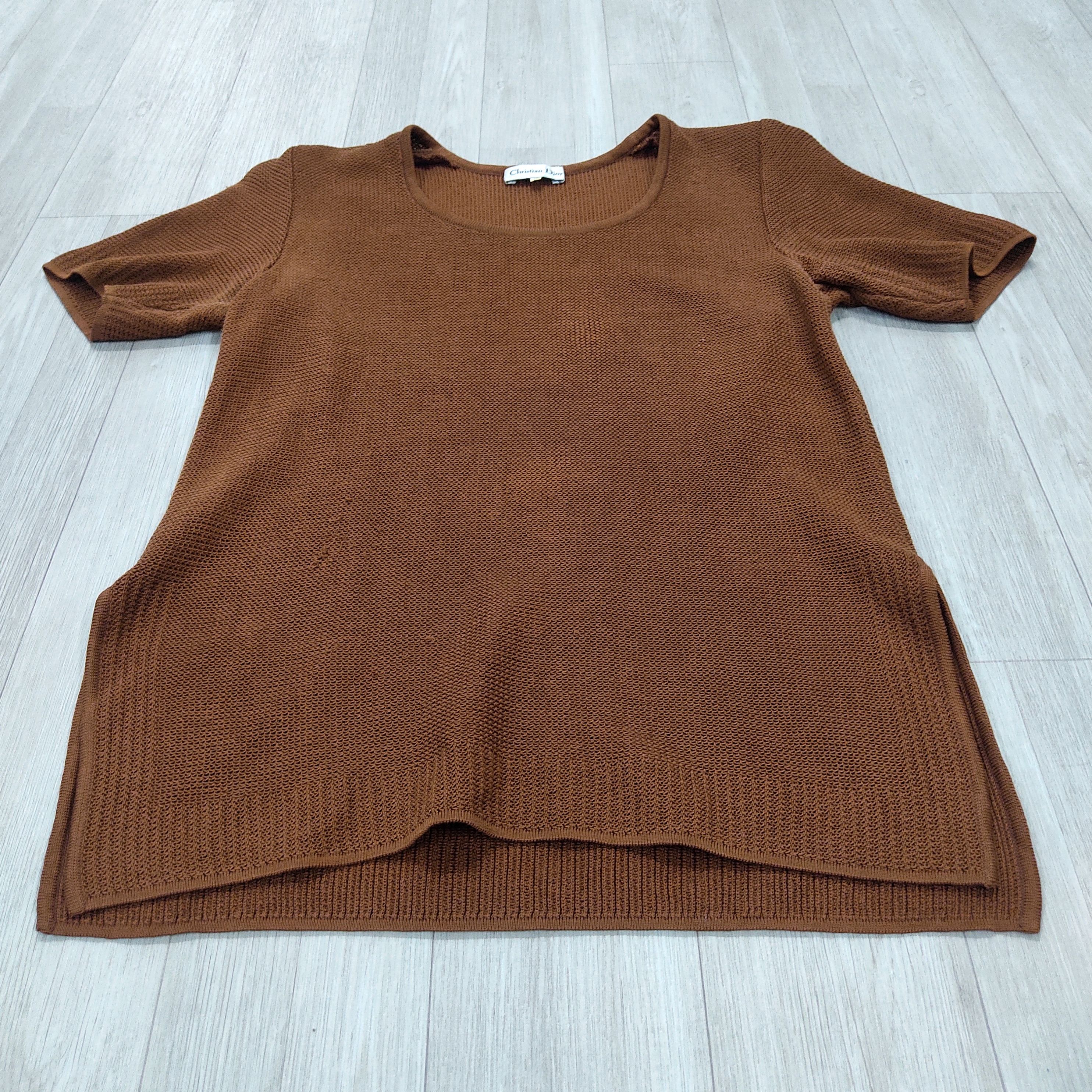 Christian Dior Monsieur × Homespun Knitwear × Vintage Vintage CHRISTIAN DIOR Plain Knit Top Size M / US 6-8 / IT 42-44 - 4 Thumbnail