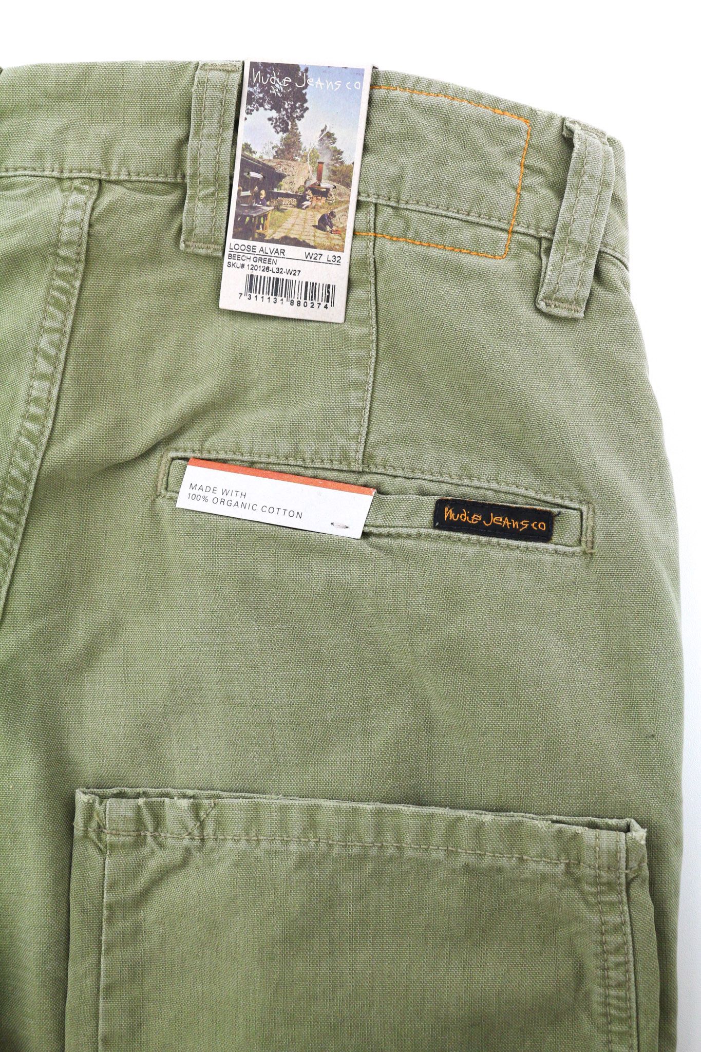 Nudie Jeans LOOSE ALVAR W27/L32 Beech Green Washed Jeans 82577 Size 27" / US 4 / IT 40 - 5 Thumbnail