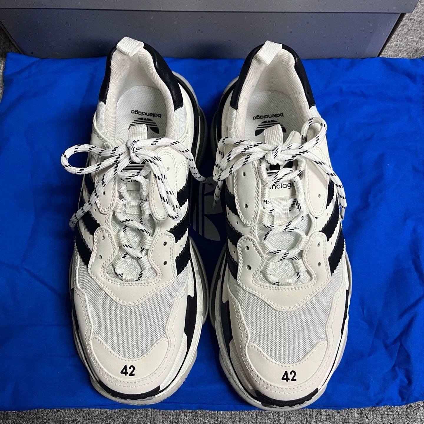 Balenciaga Balenciaga Latest White Triples Leather Dad Shoes Size US 5 / EU 37 - 3 Thumbnail