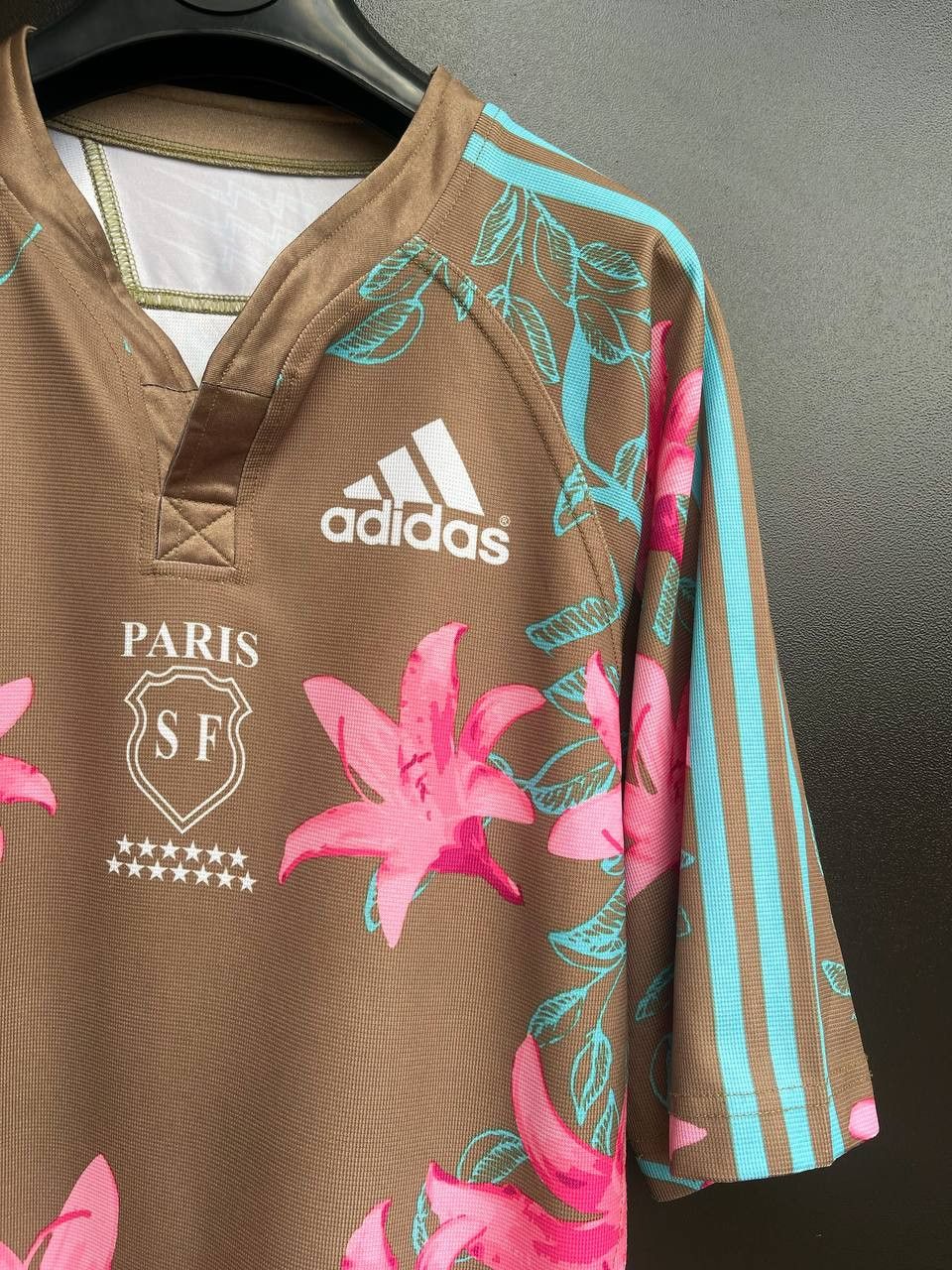 Vintage Adidas SF Paris Rugby floral jersey shirt France 2007 Size US M / EU 48-50 / 2 - 2 Thumbnail