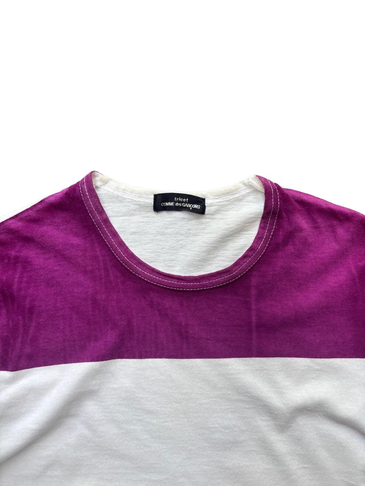 Comme des Garcons Tricot CDG SS00 Glossy Tee Purple White S Size US S / EU 44-46 / 1 - 2 Thumbnail