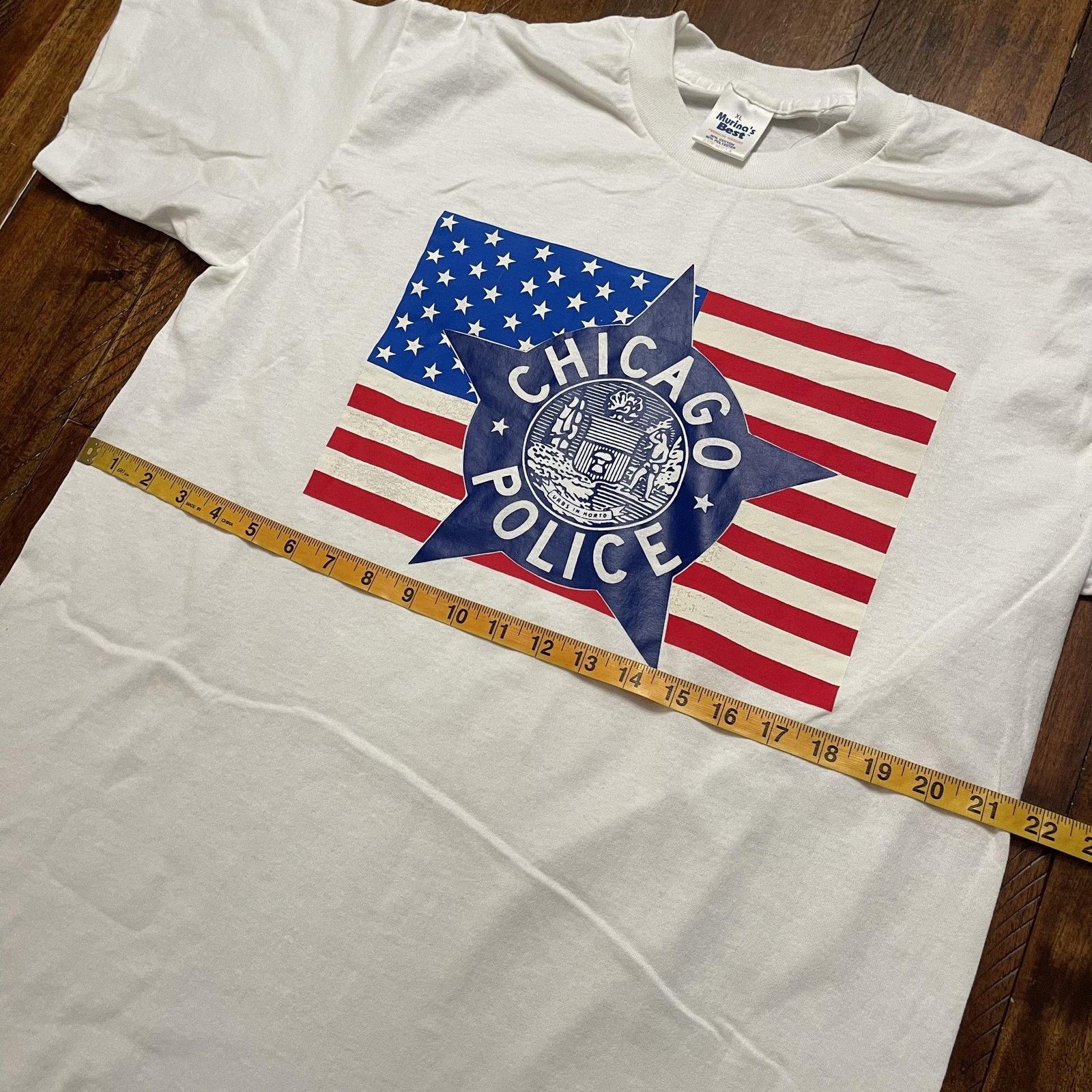 Vintage Vtg Chicago Police Shirt XL American Flag Graphic Made USA Size US XL / EU 56 / 4 - 6 Thumbnail