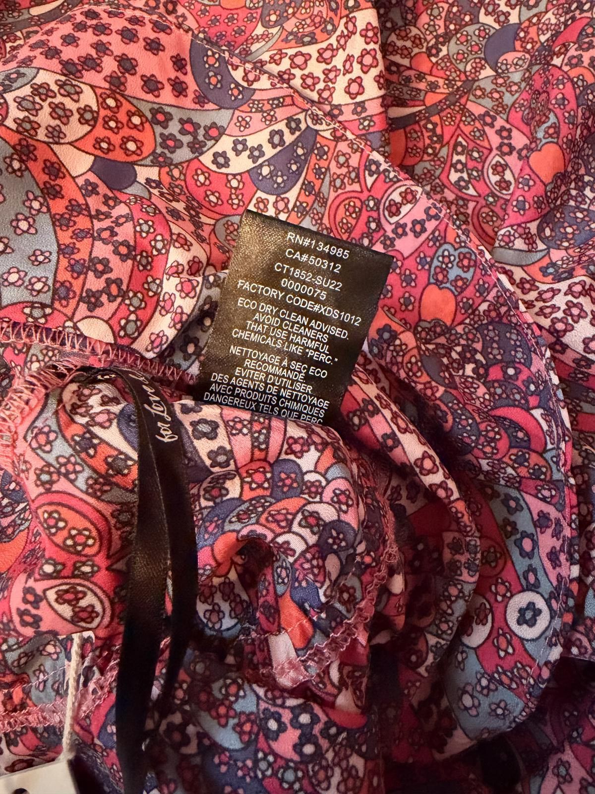 Other For Love & Lemons Paisley Purple Ruffle Crop Top with Tie Size ONE SIZE - 6 Thumbnail