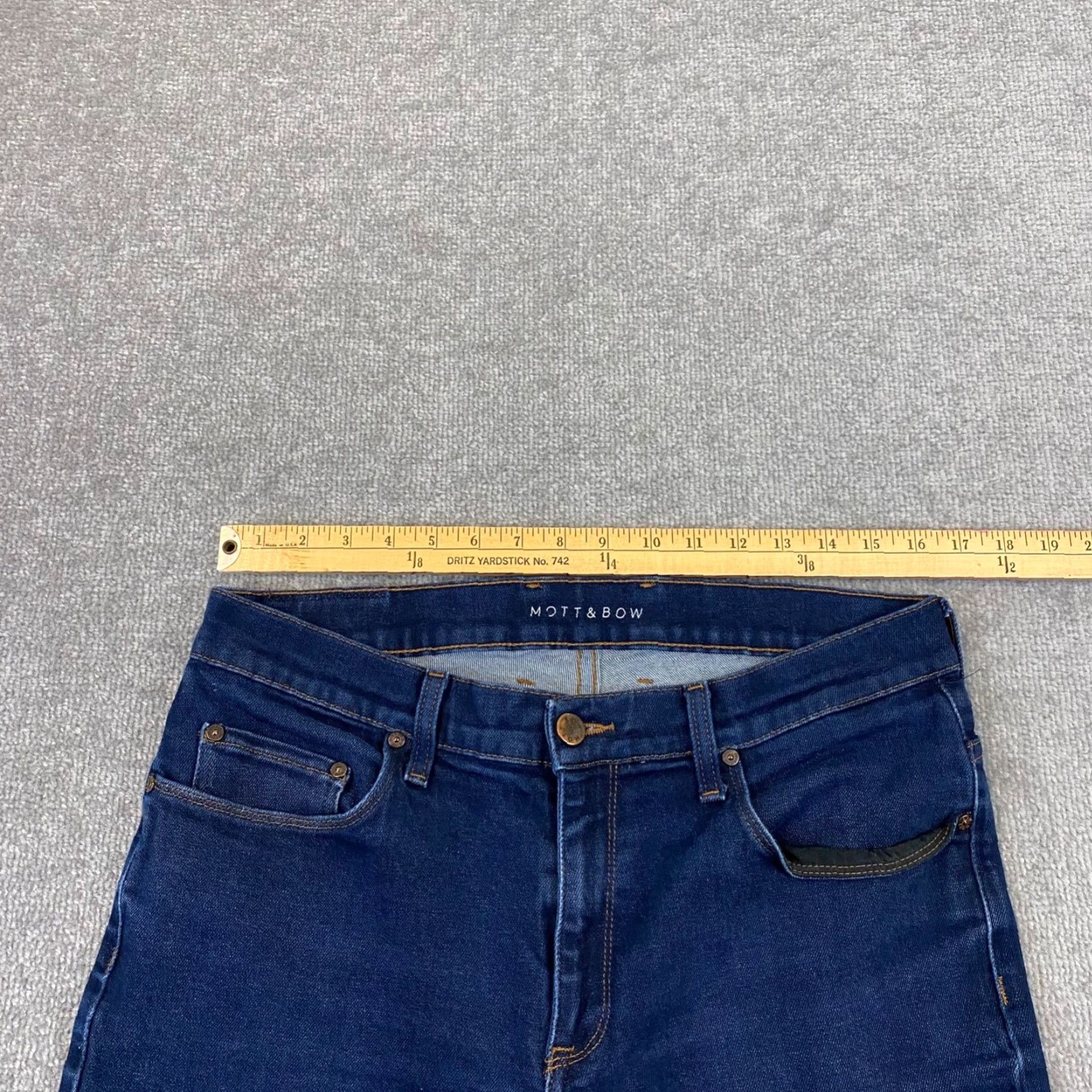 Mott & Bow MOTT & BOW Jeans Men 36x32 Straight Dark Blue Light Wash Denim Stretch 5-Pocket Regular Belt Loops Mid Rise Blue Vintage? No. Size US 36 / EU 52 - 4 Thumbnail
