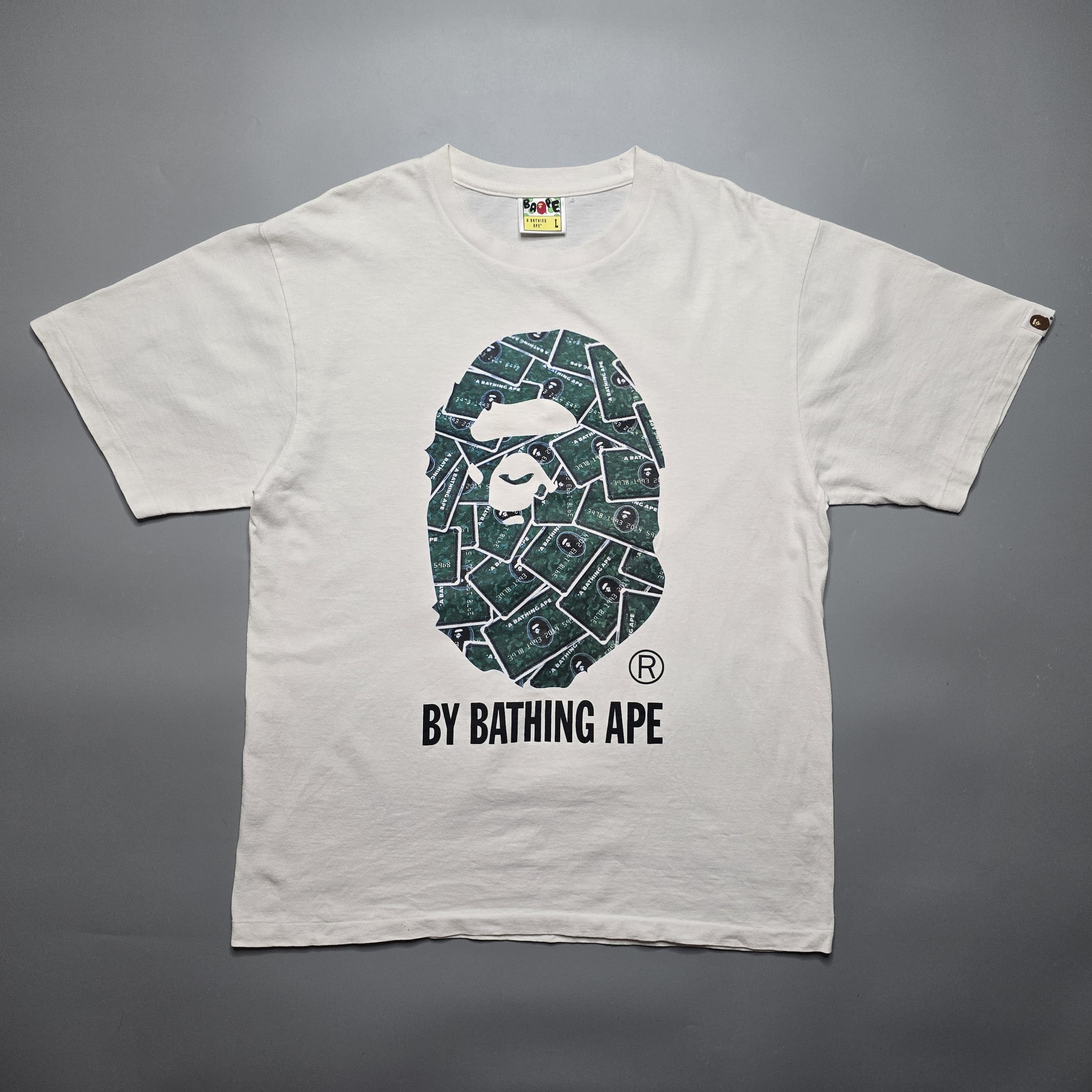 image of Bape Card By Bathing Ape Tee in White, Men's (Size Large)