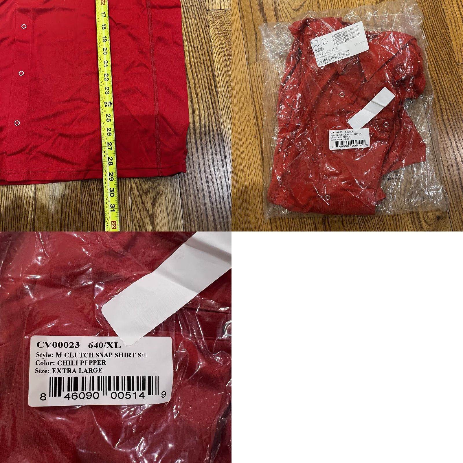 Vintage New! Cloudveil Short Sleeve Shirt XL Red Polyester Snap Front NWT Mens Regular Fit Pocket Size US XL / EU 56 / 4 - 10 Thumbnail